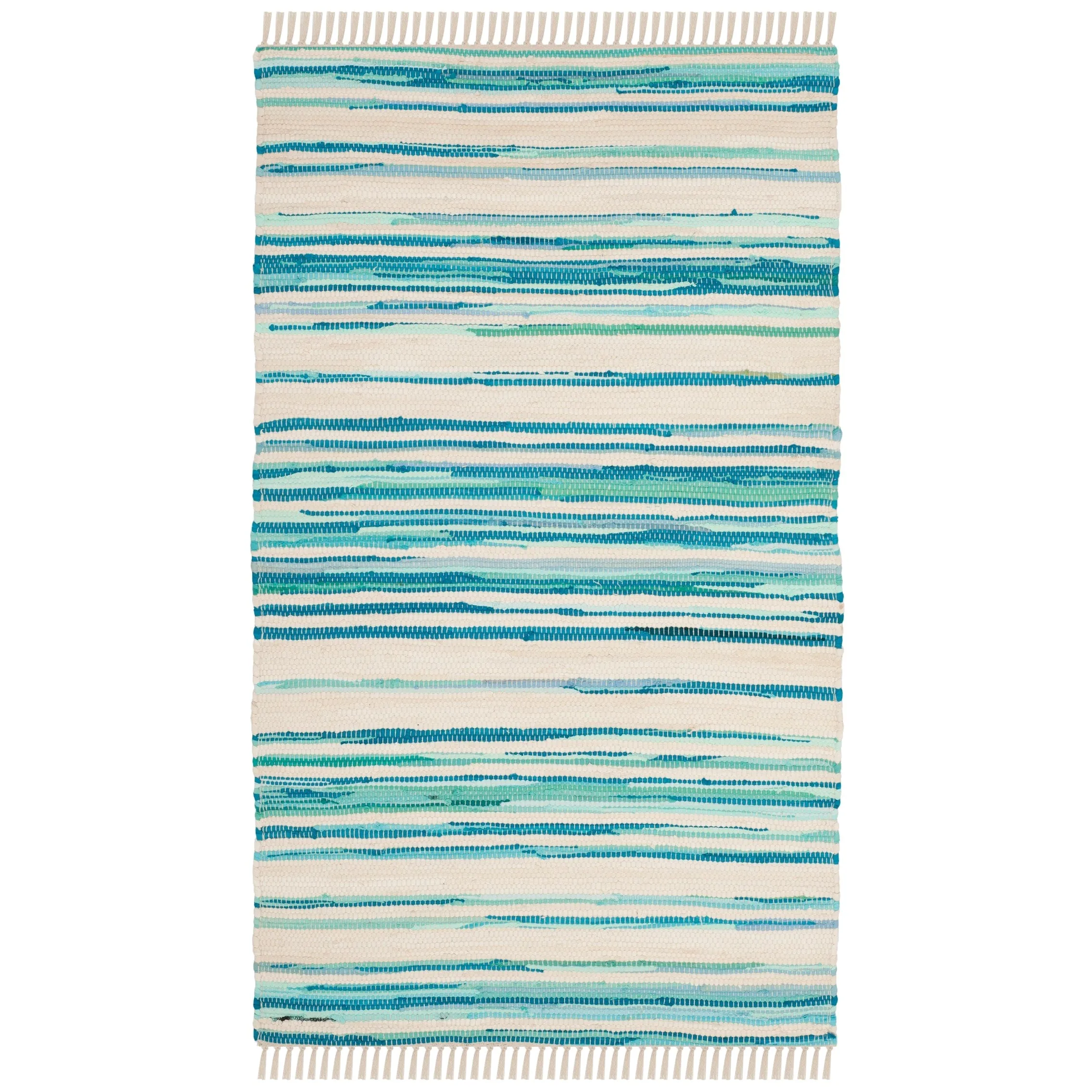 SAFAVIEH Handmade Rag Rug Jakayla with Fringe Casual Stripe
