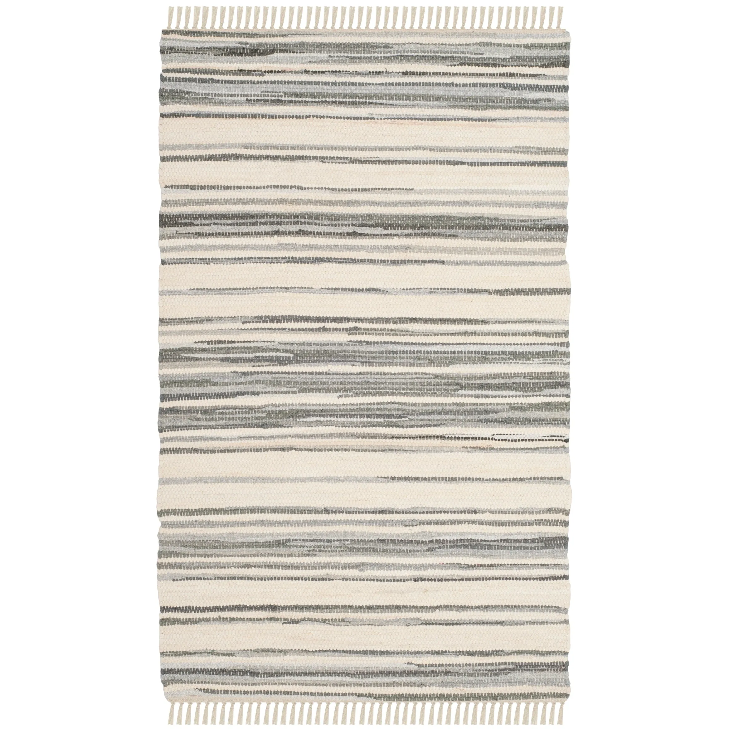 SAFAVIEH Handmade Rag Rug Jakayla with Fringe Casual Stripe