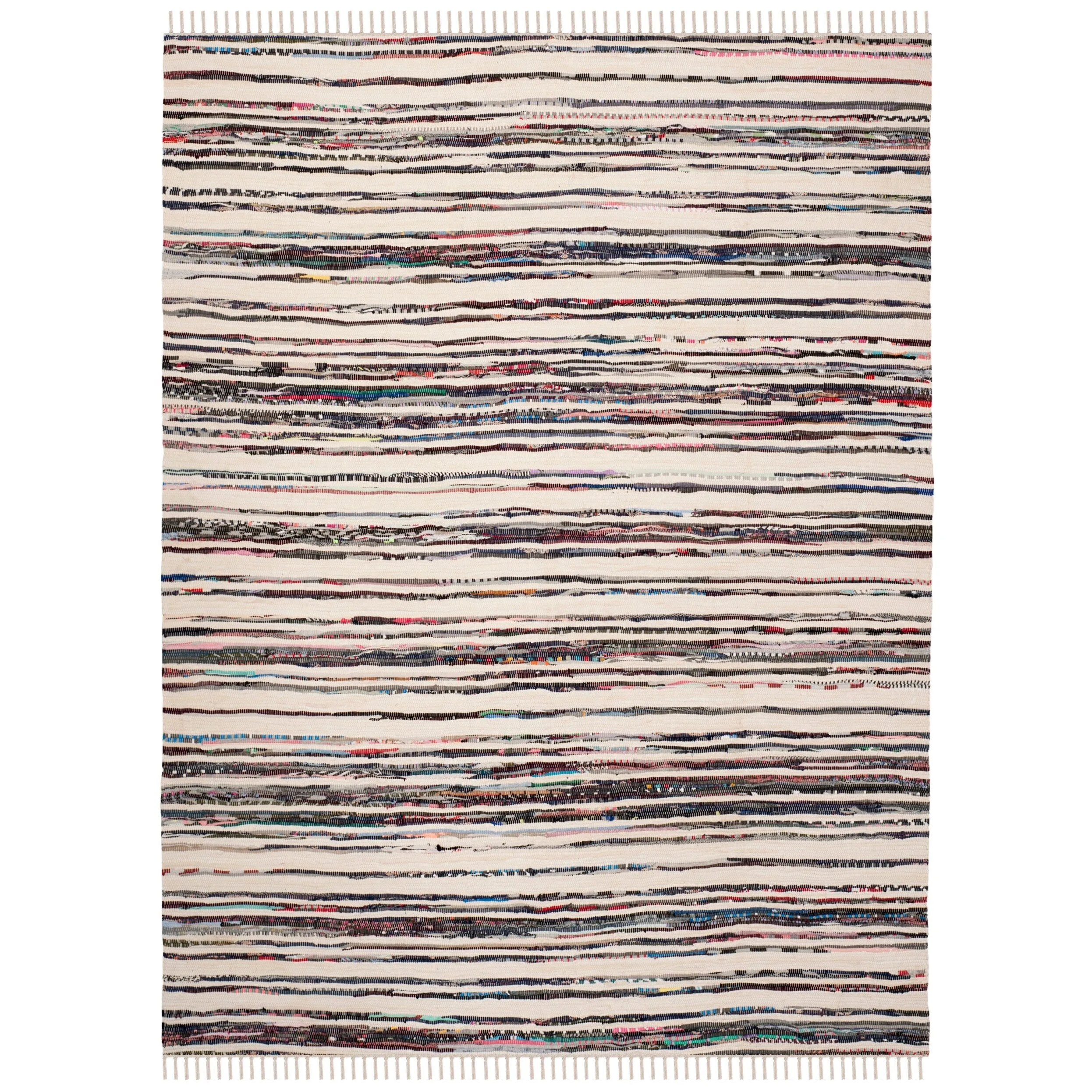 SAFAVIEH Handmade Rag Rug Jakayla with Fringe Casual Stripe