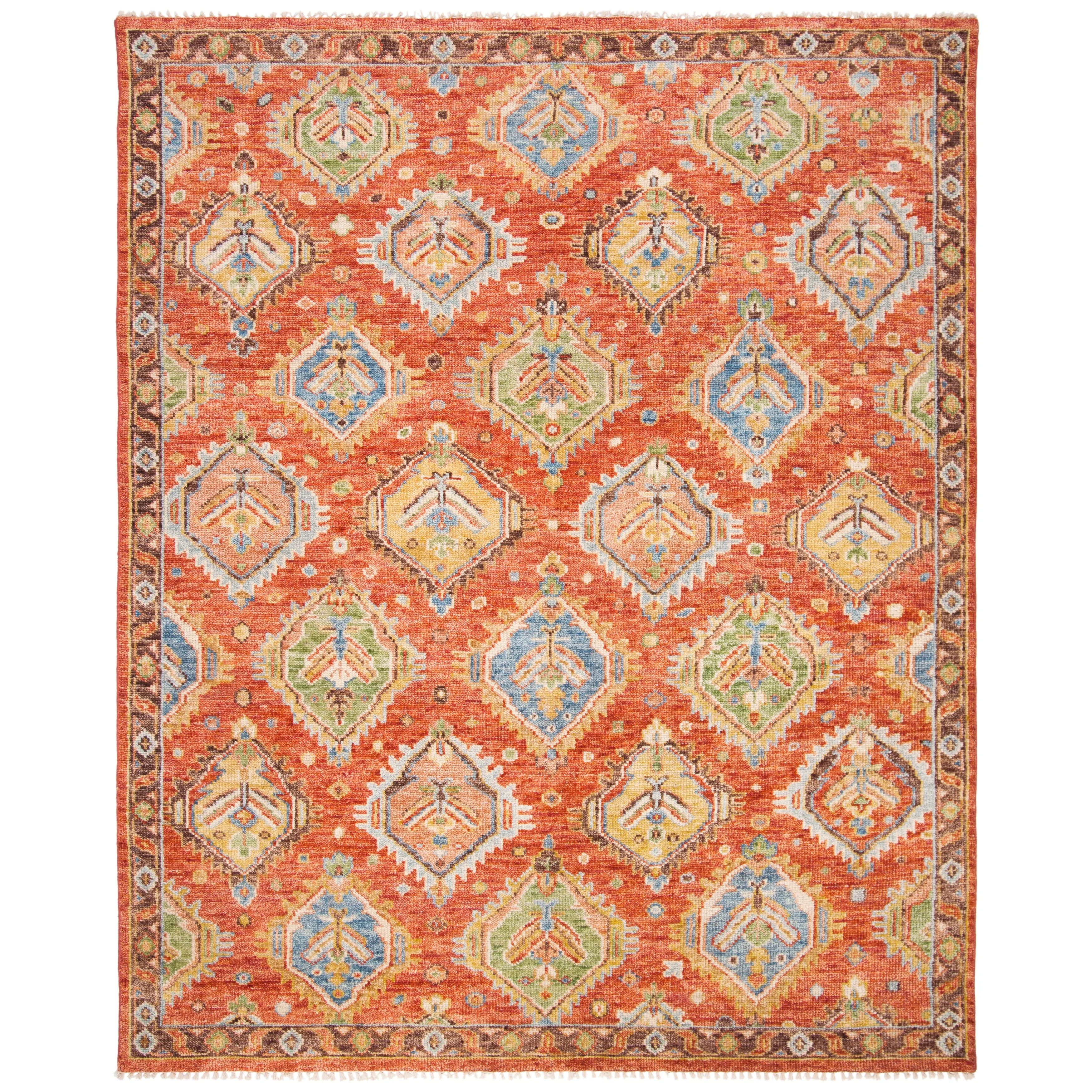 SAFAVIEH Handmade Samarkand Desirae Traditional Tribal Rust/Brown Wool Rug
