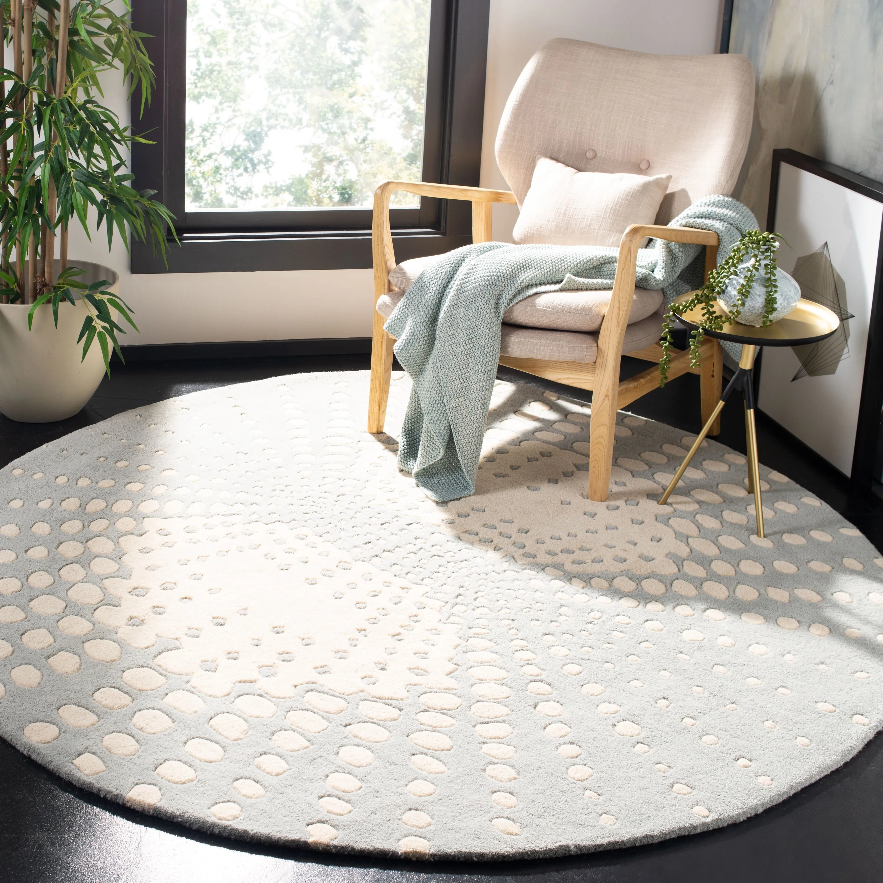 SAFAVIEH Handmade Soho Lyra Abstract Burst N.Z. Wool Rug