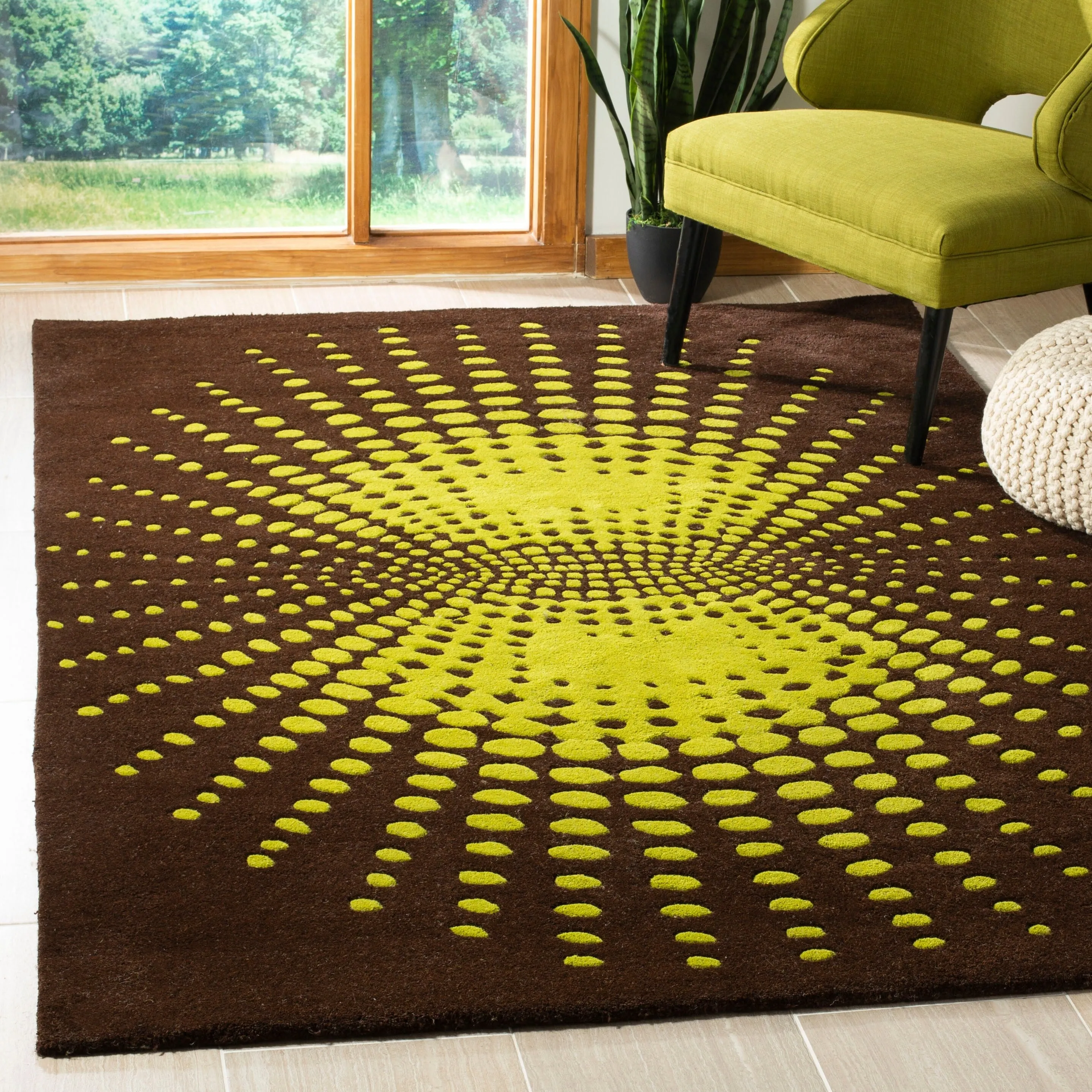 SAFAVIEH Handmade Soho Lyra Abstract Burst N.Z. Wool Rug