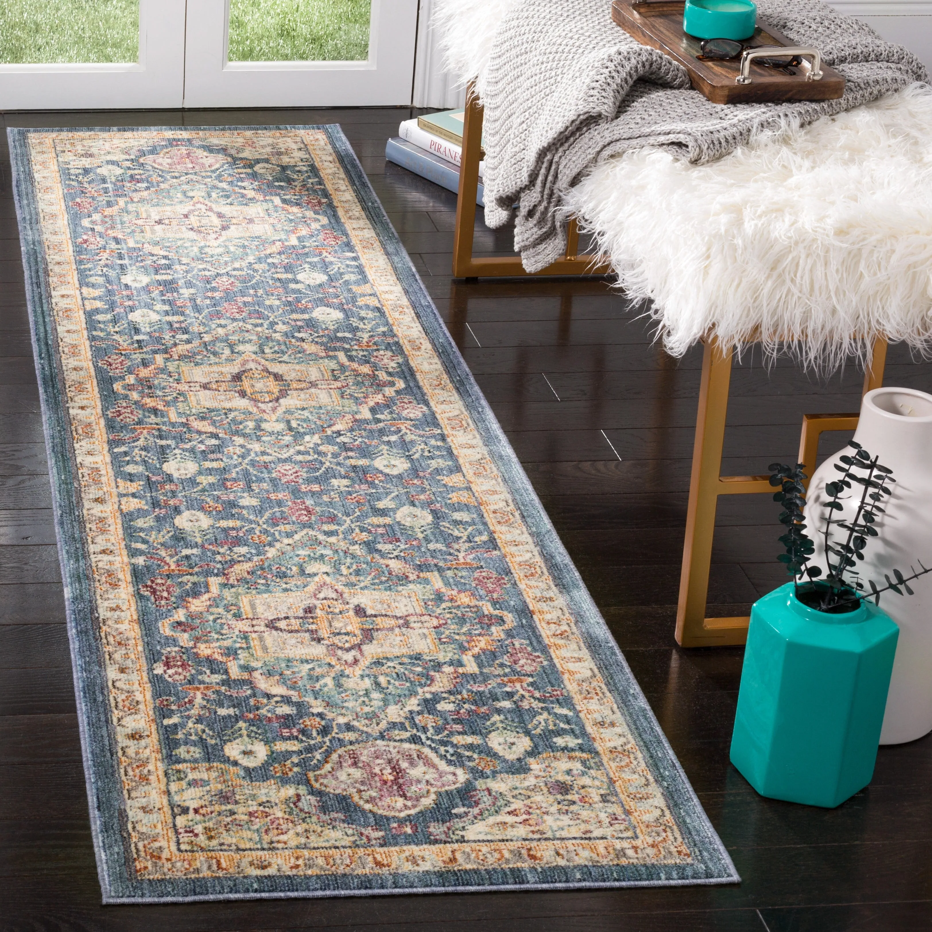 SAFAVIEH Illusion Danette Vintage Boho Oriental Viscose Rug with