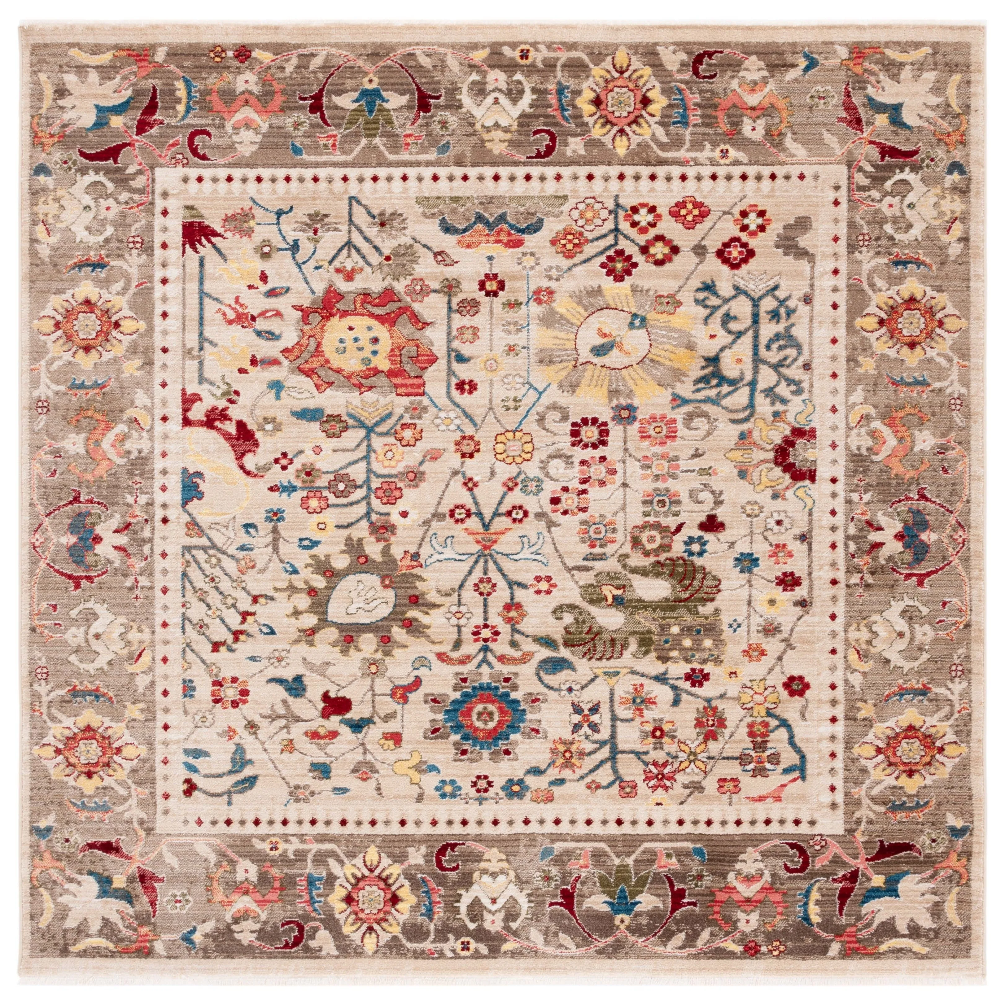 SAFAVIEH Kashan Laureen Oriental Rug with Fringe