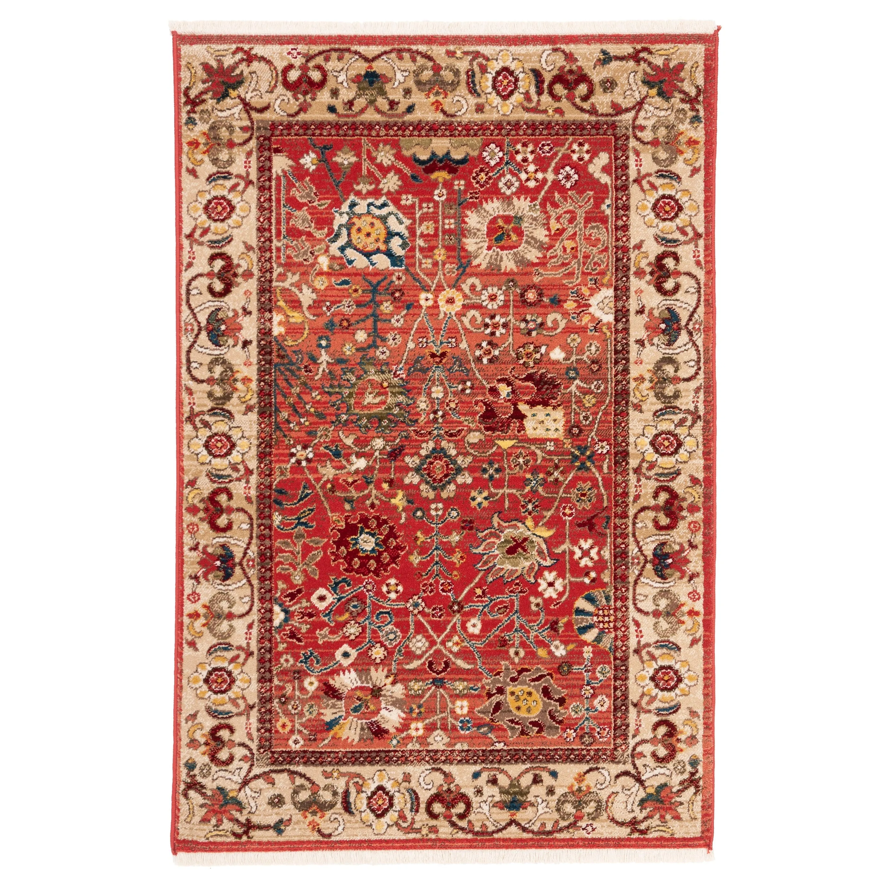 SAFAVIEH Kashan Laureen Oriental Rug with Fringe