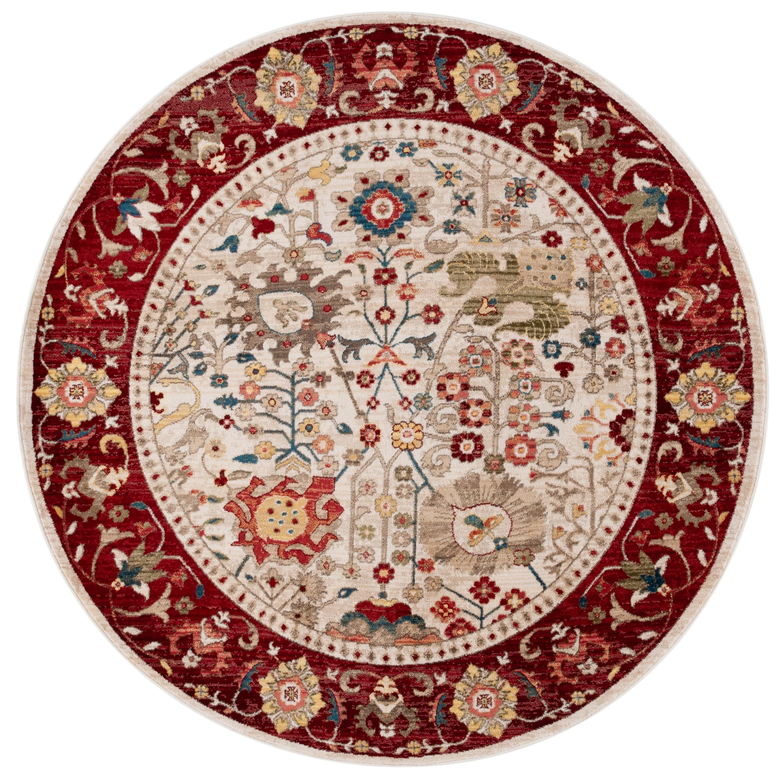 SAFAVIEH Kashan Laureen Oriental Rug with Fringe