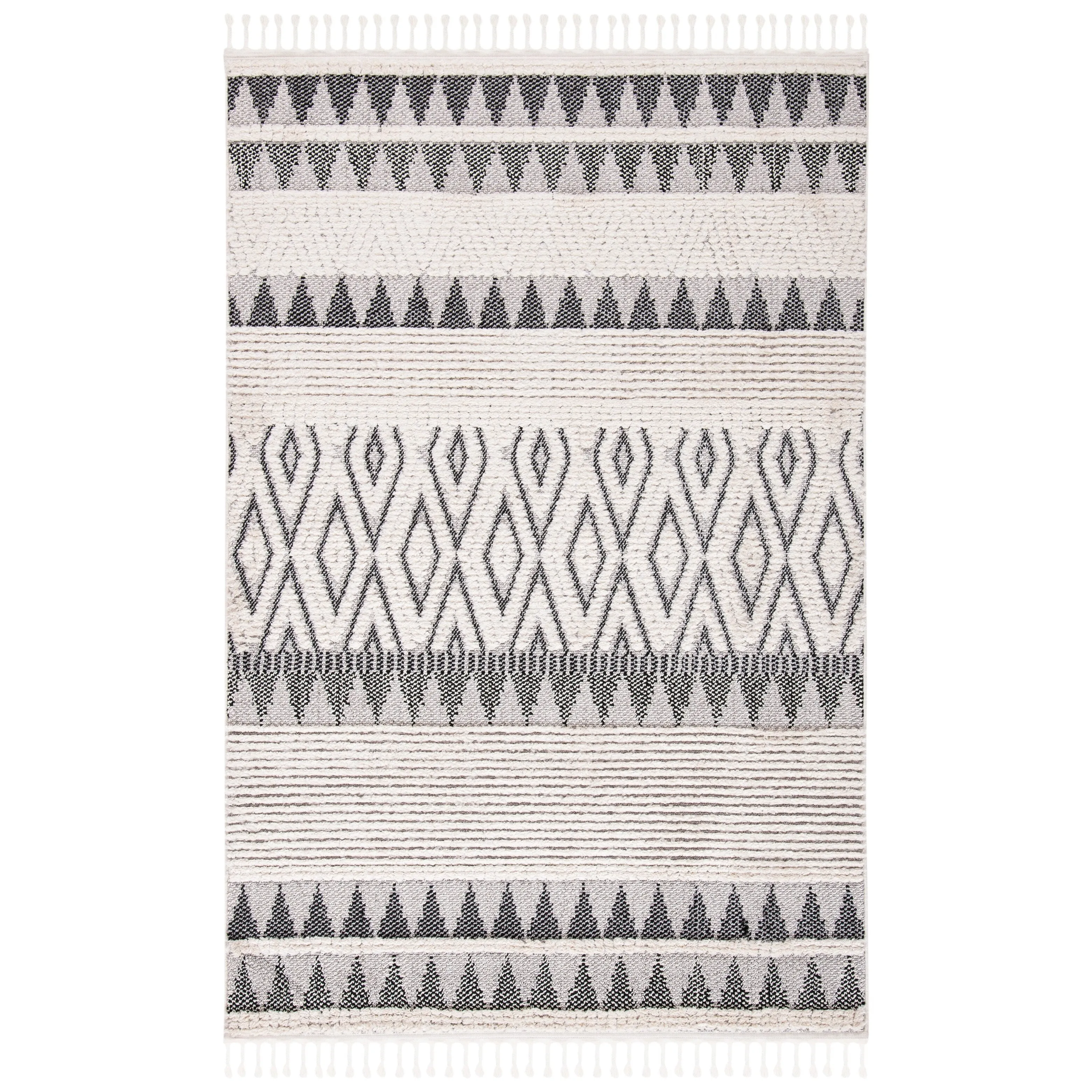 SAFAVIEH Marrakech Bohemian & Eclectic Waneta Oriental Ivory/Blue Polyester Rug