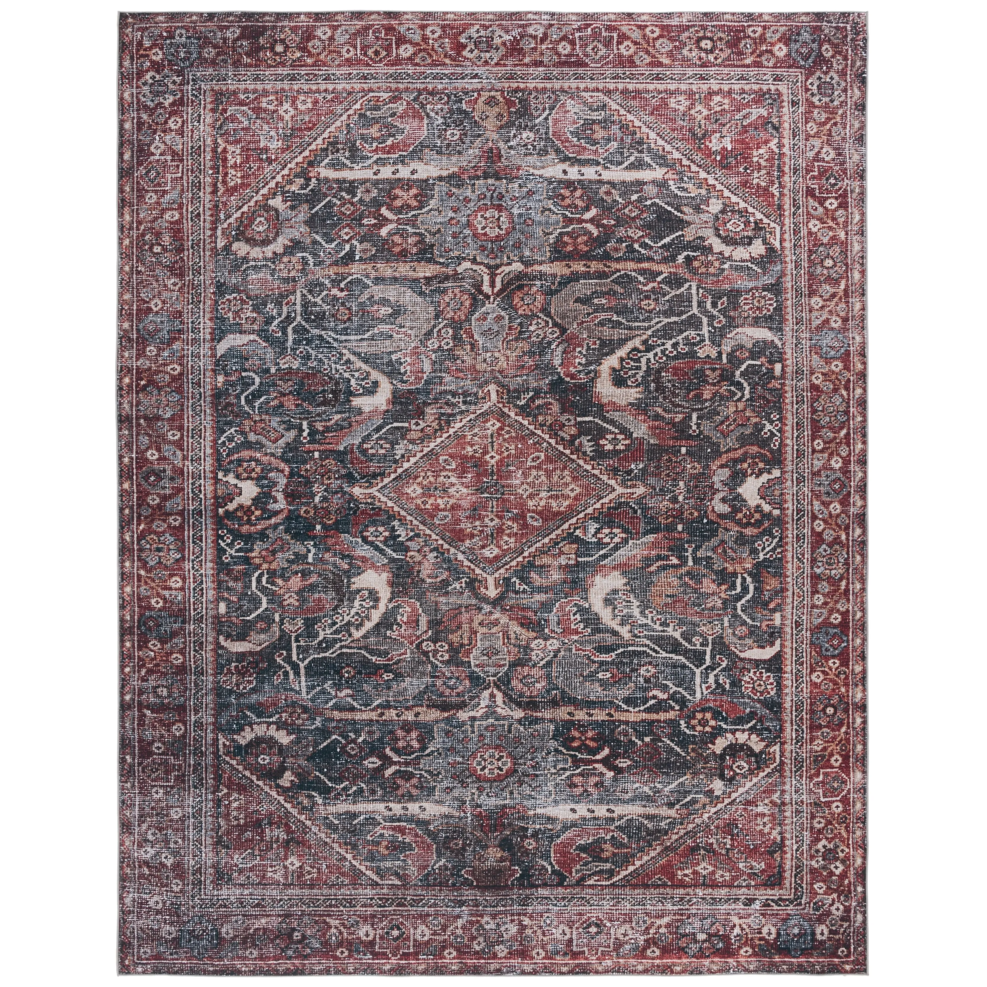 SAFAVIEH Tucson Machine Washable Slip Resistant Antja Oriental Rug