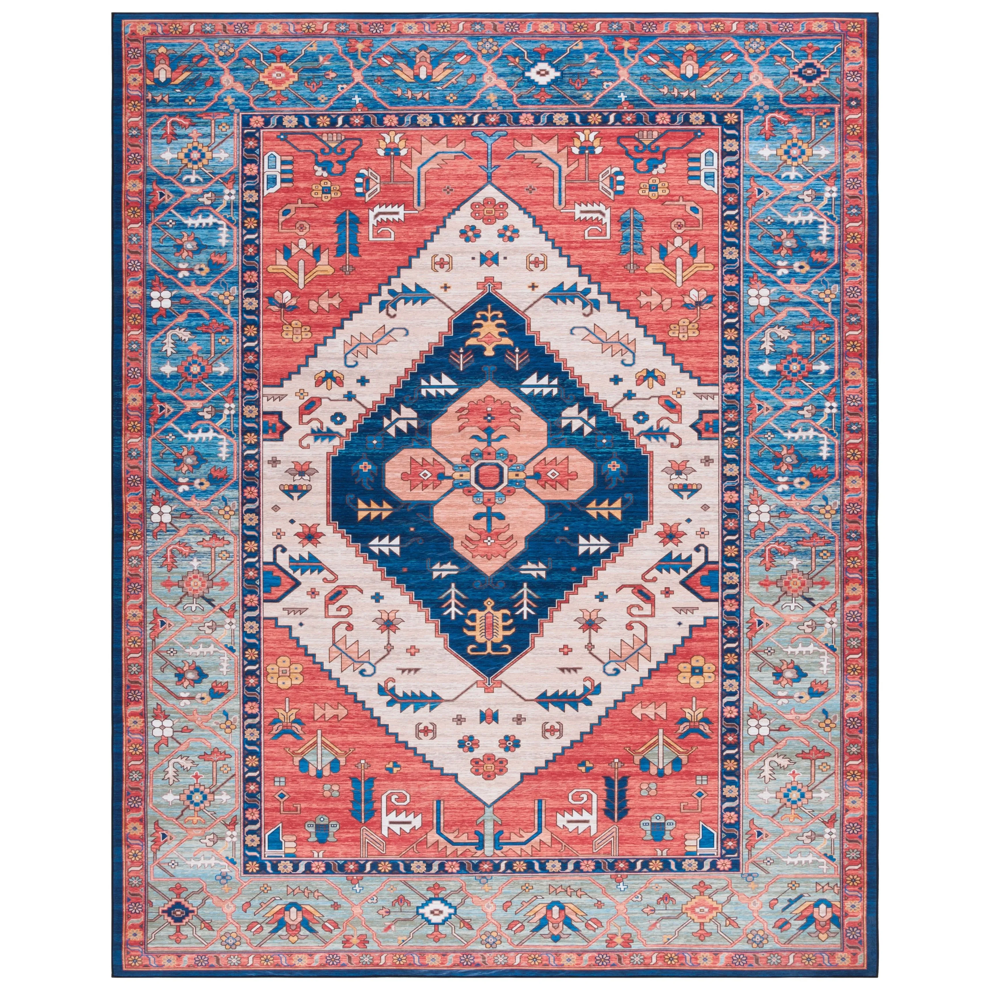 SAFAVIEH Tucson Machine Washable Slip Resistant Dorcas Oriental Medallion