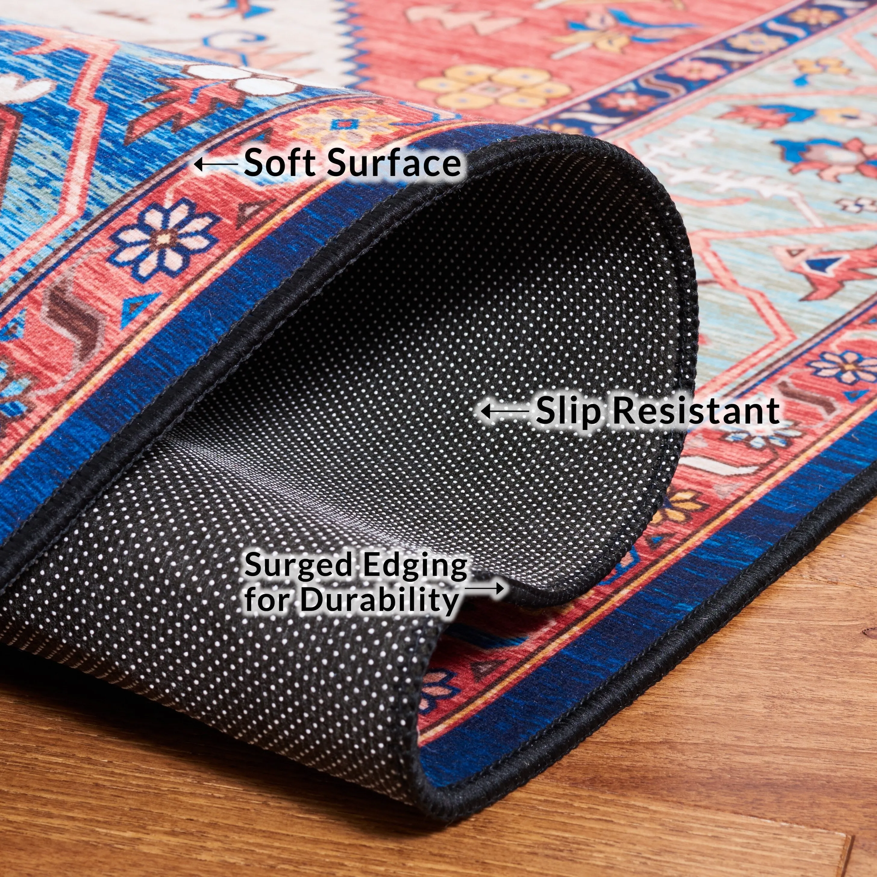 SAFAVIEH Tucson Machine Washable Slip Resistant Dorcas Oriental Medallion