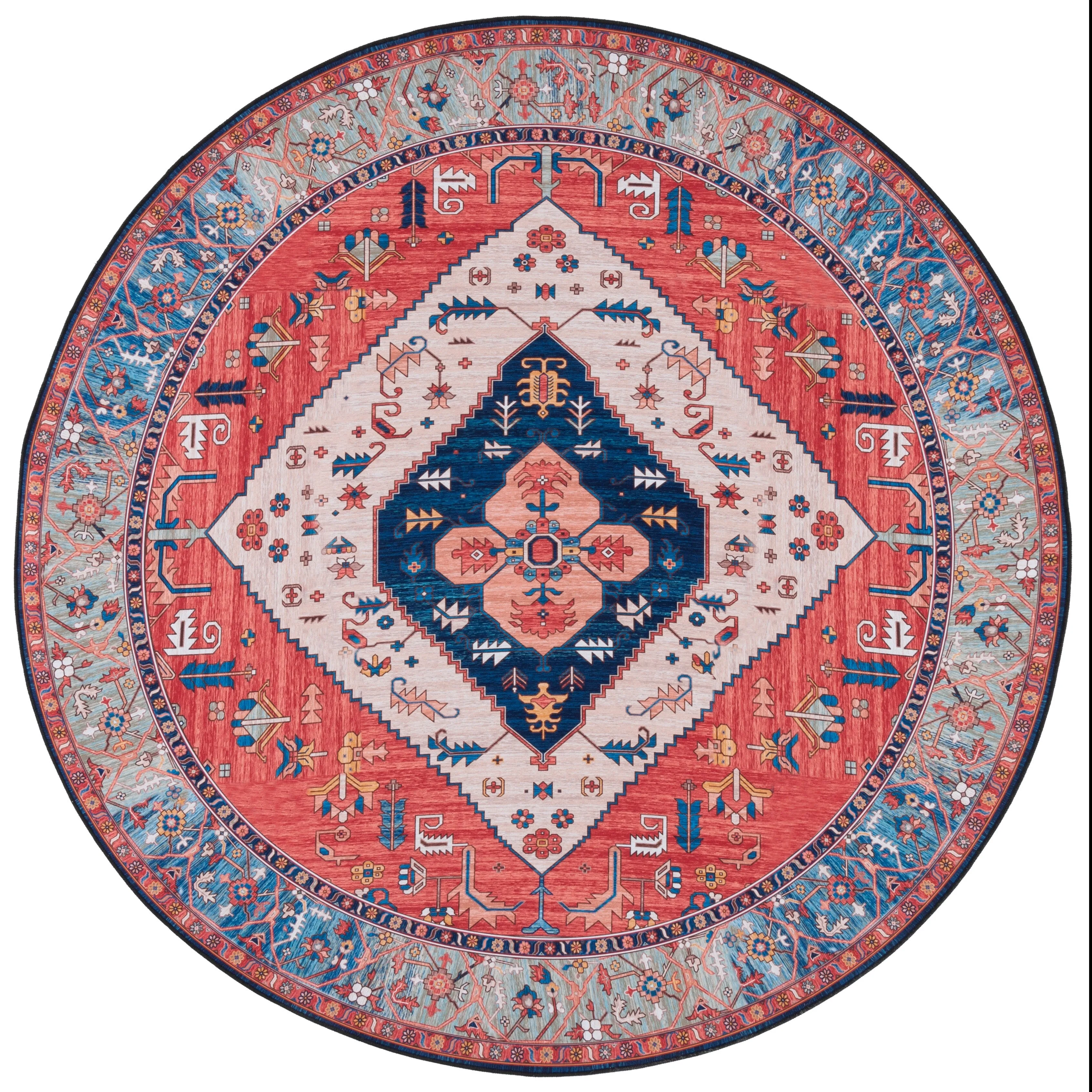 SAFAVIEH Tucson Machine Washable Slip Resistant Dorcas Oriental Medallion