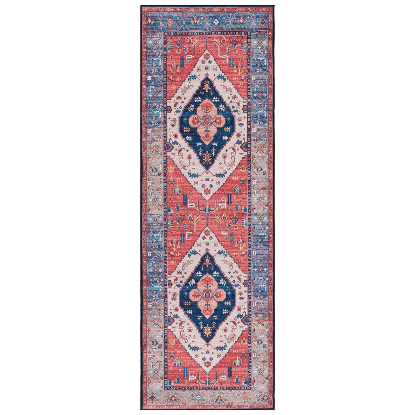 SAFAVIEH Tucson Machine Washable Slip Resistant Dorcas Oriental Medallion