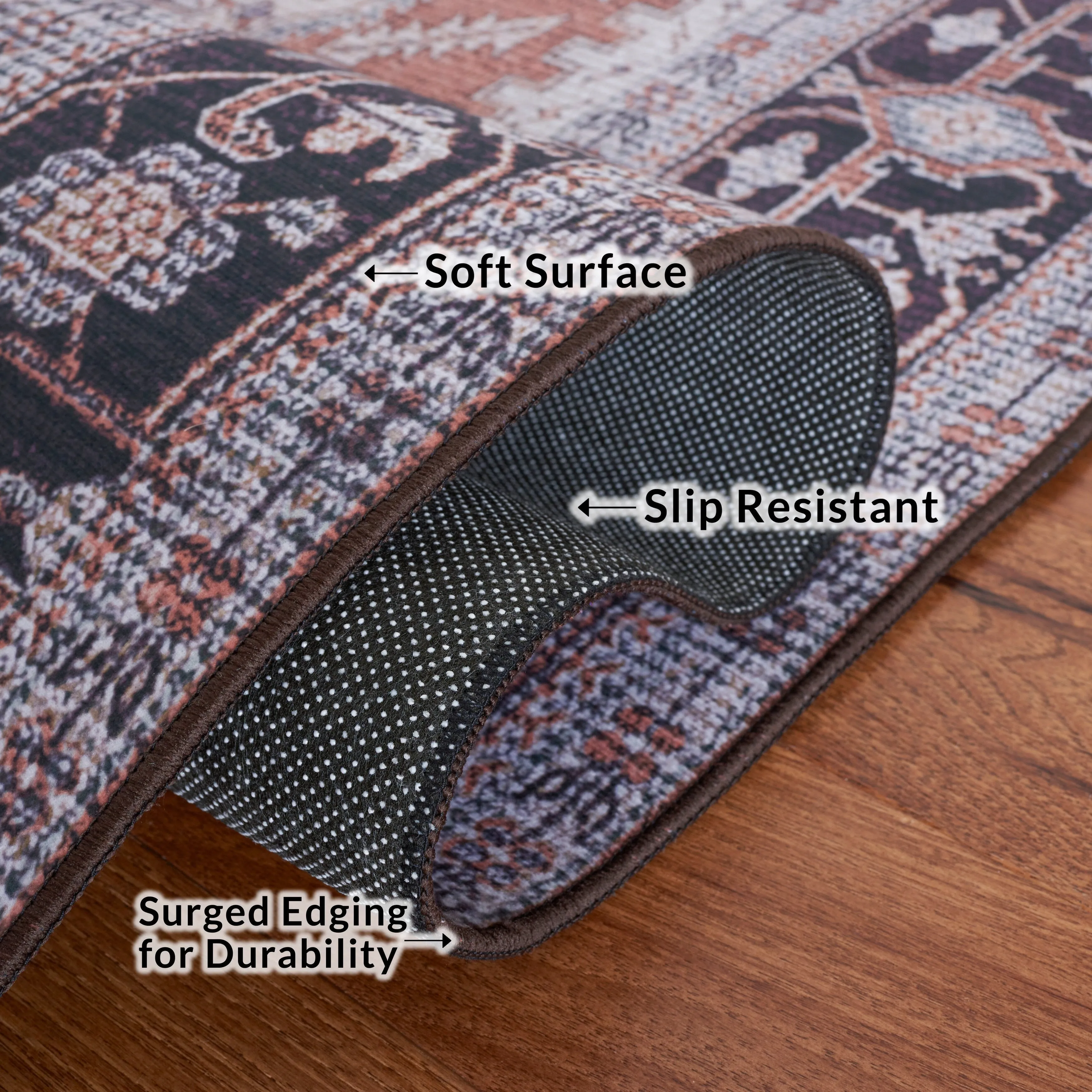SAFAVIEH Tucson Machine Washable Slip Resistant Emmer Traditional Rug