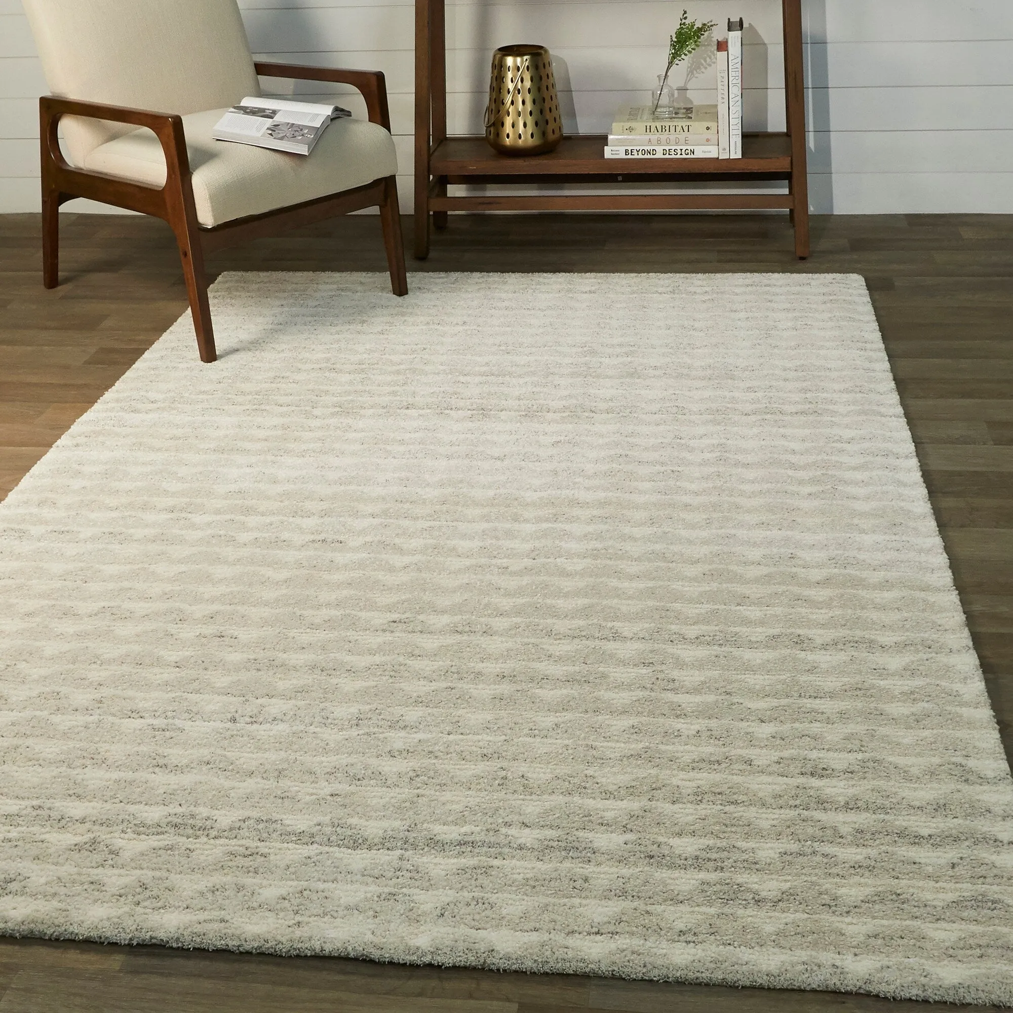 Sawyer Geometric Wave Pattern Modern Plush Area Rug