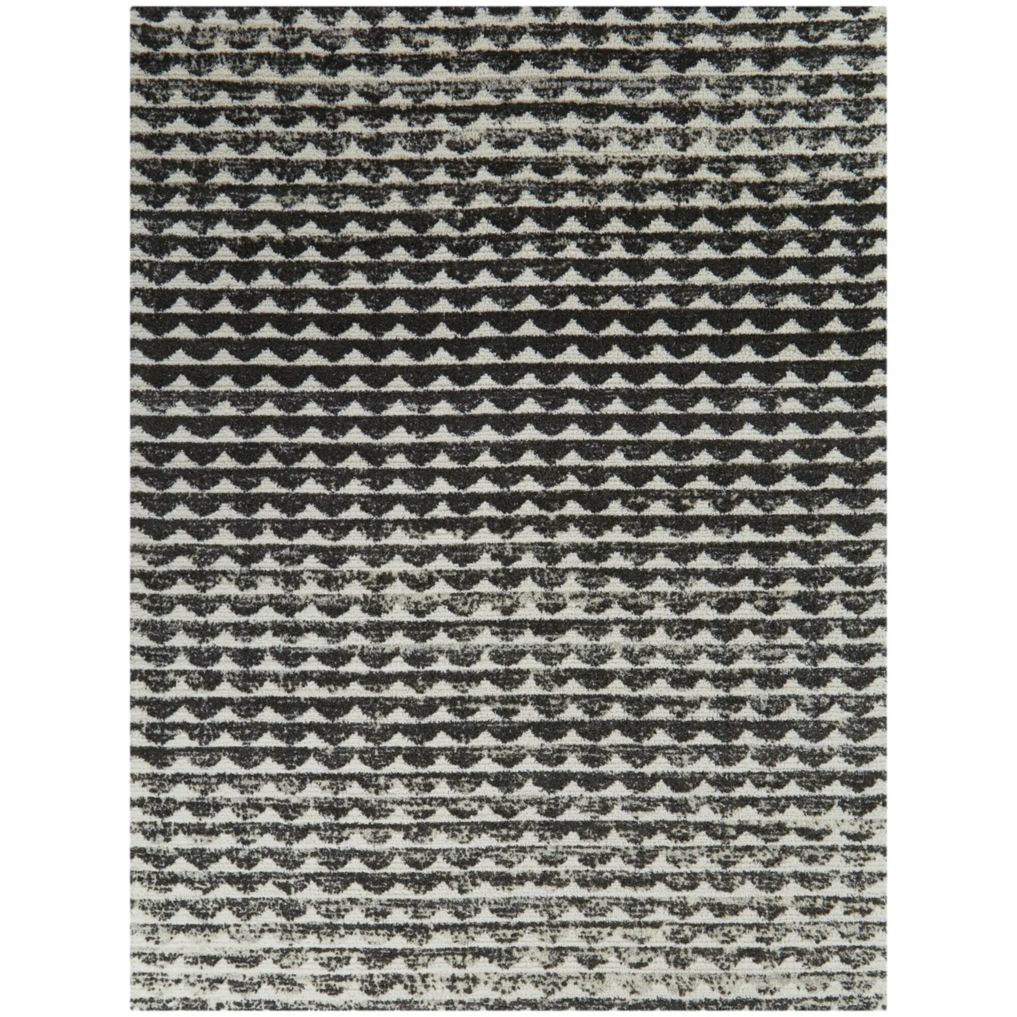 Sawyer Geometric Wave Pattern Modern Plush Area Rug
