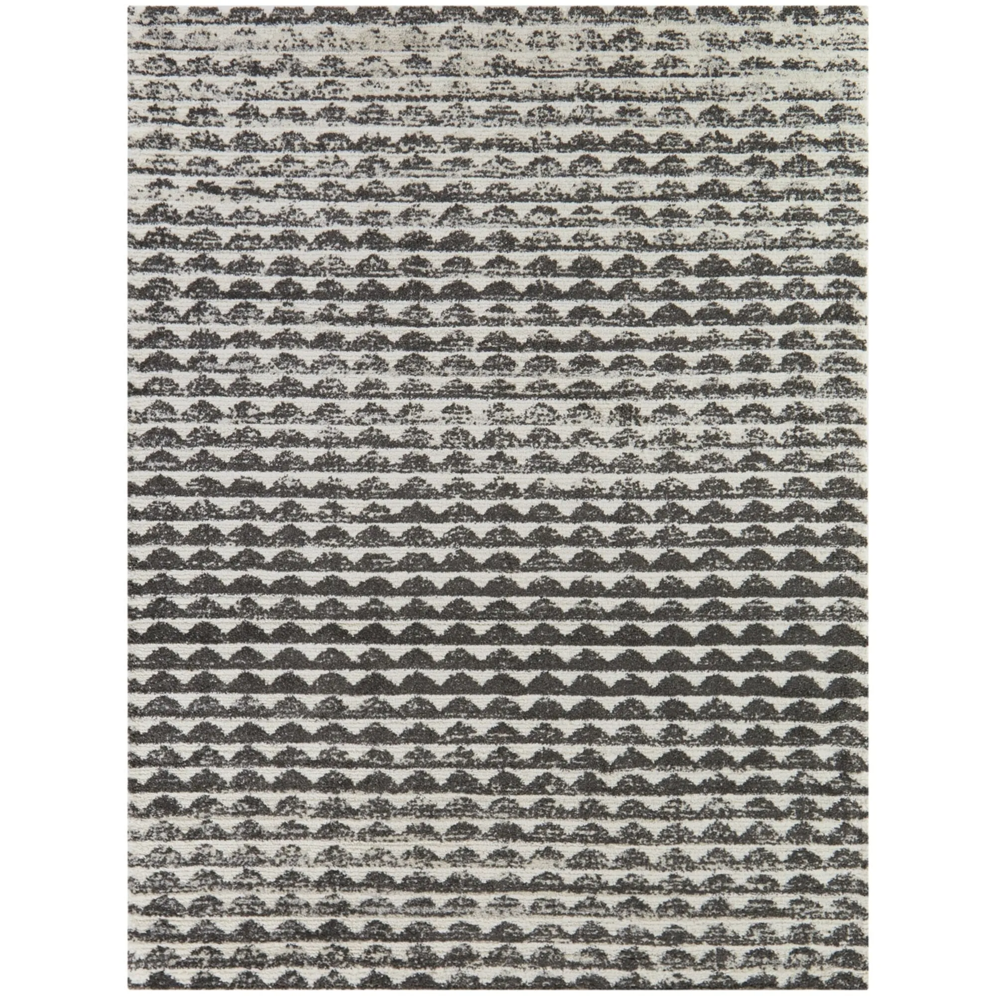 Sawyer Geometric Wave Pattern Modern Plush Area Rug