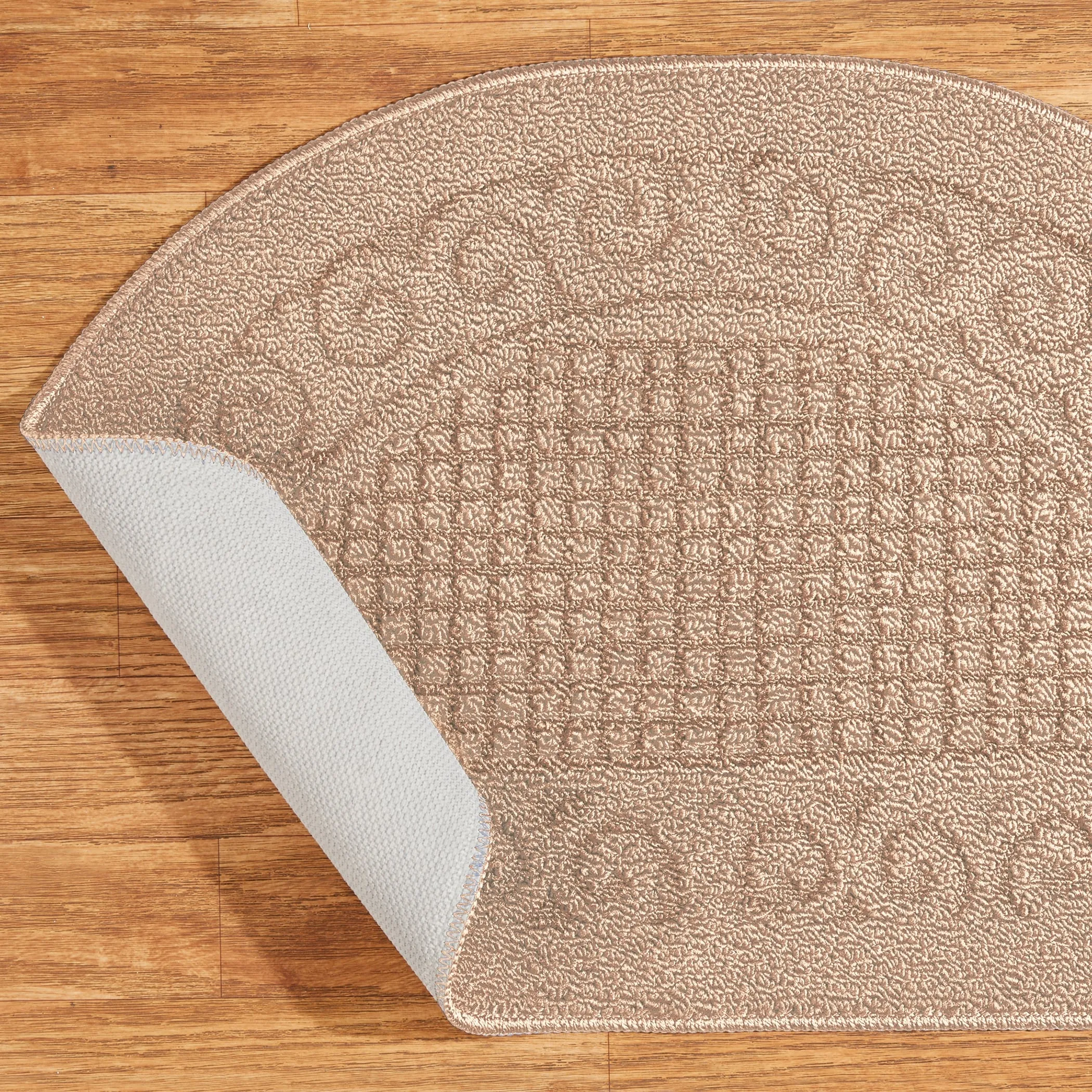 Scroll Border Berber Tufted Skid-Resistant Accent Slice Rug