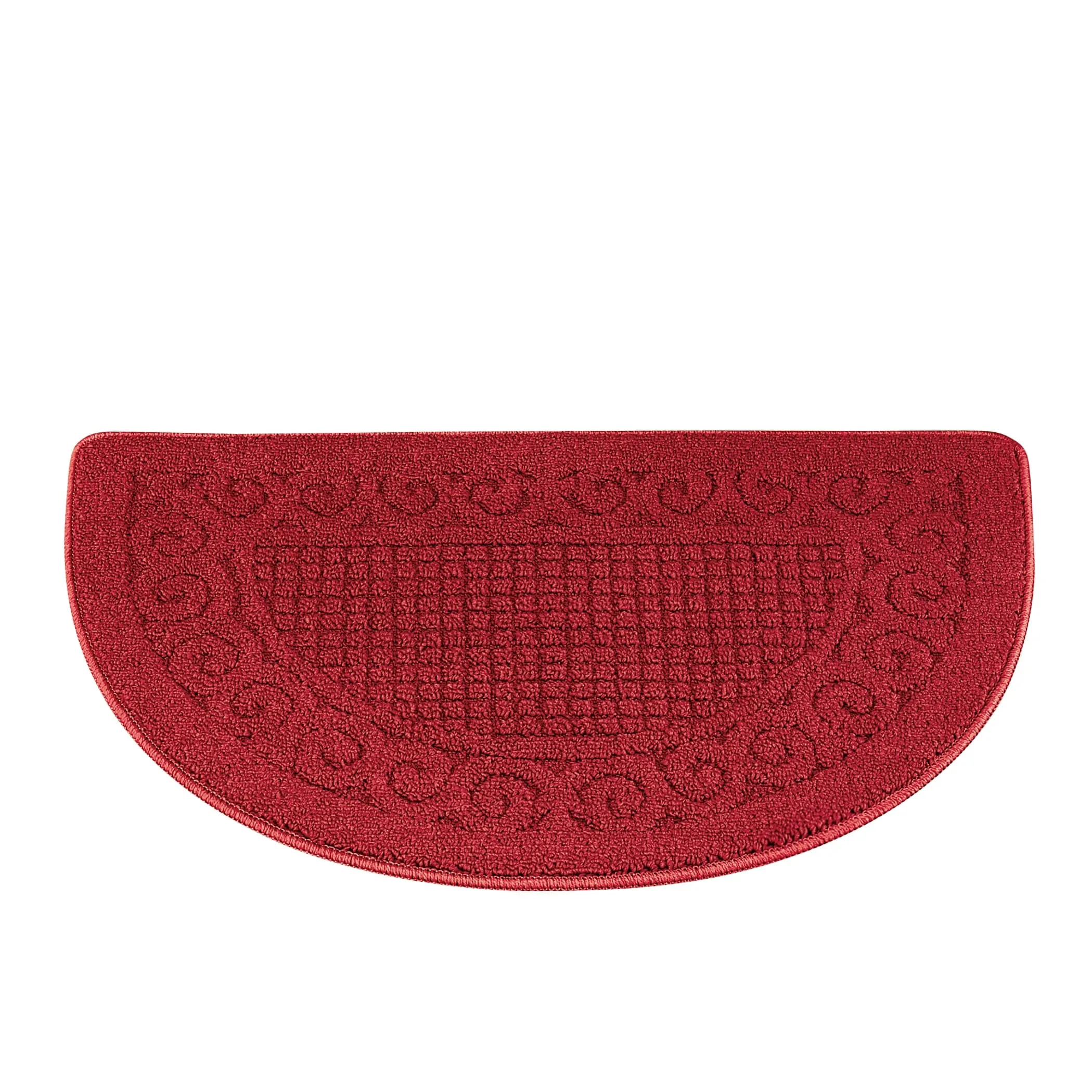 Scroll Border Berber Tufted Skid-Resistant Accent Slice Rug