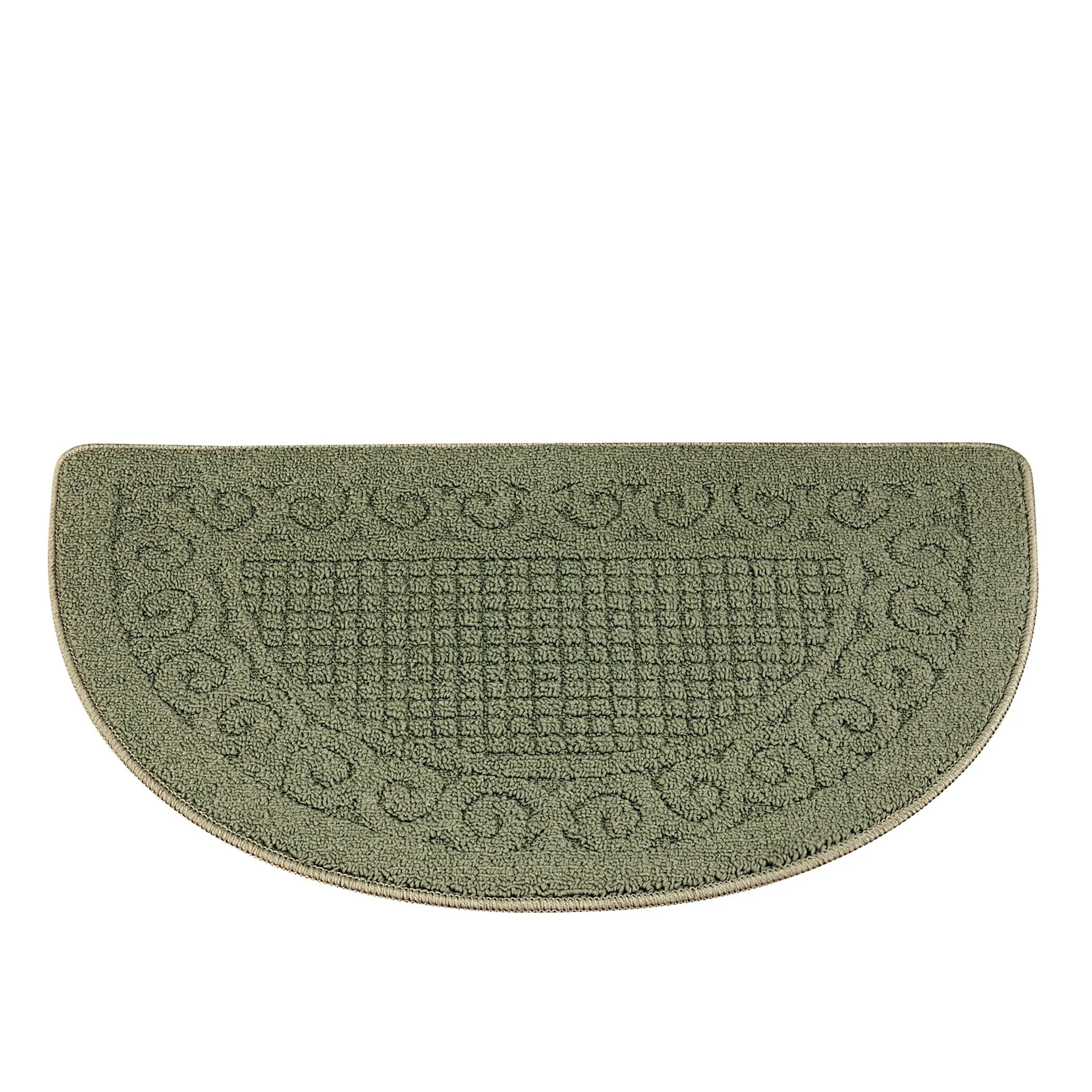Scroll Border Berber Tufted Skid-Resistant Accent Slice Rug