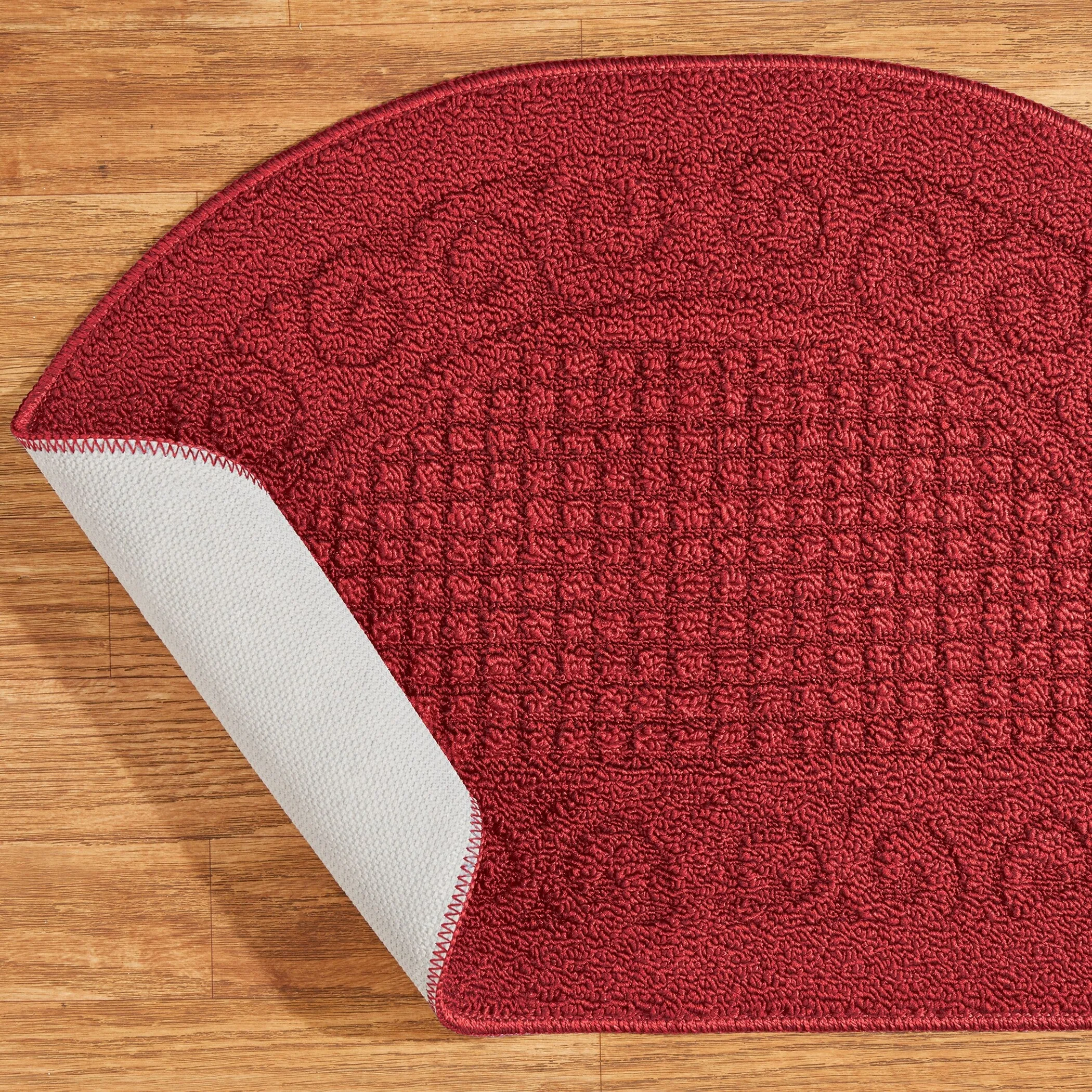 Scroll Border Berber Tufted Skid-Resistant Accent Slice Rug