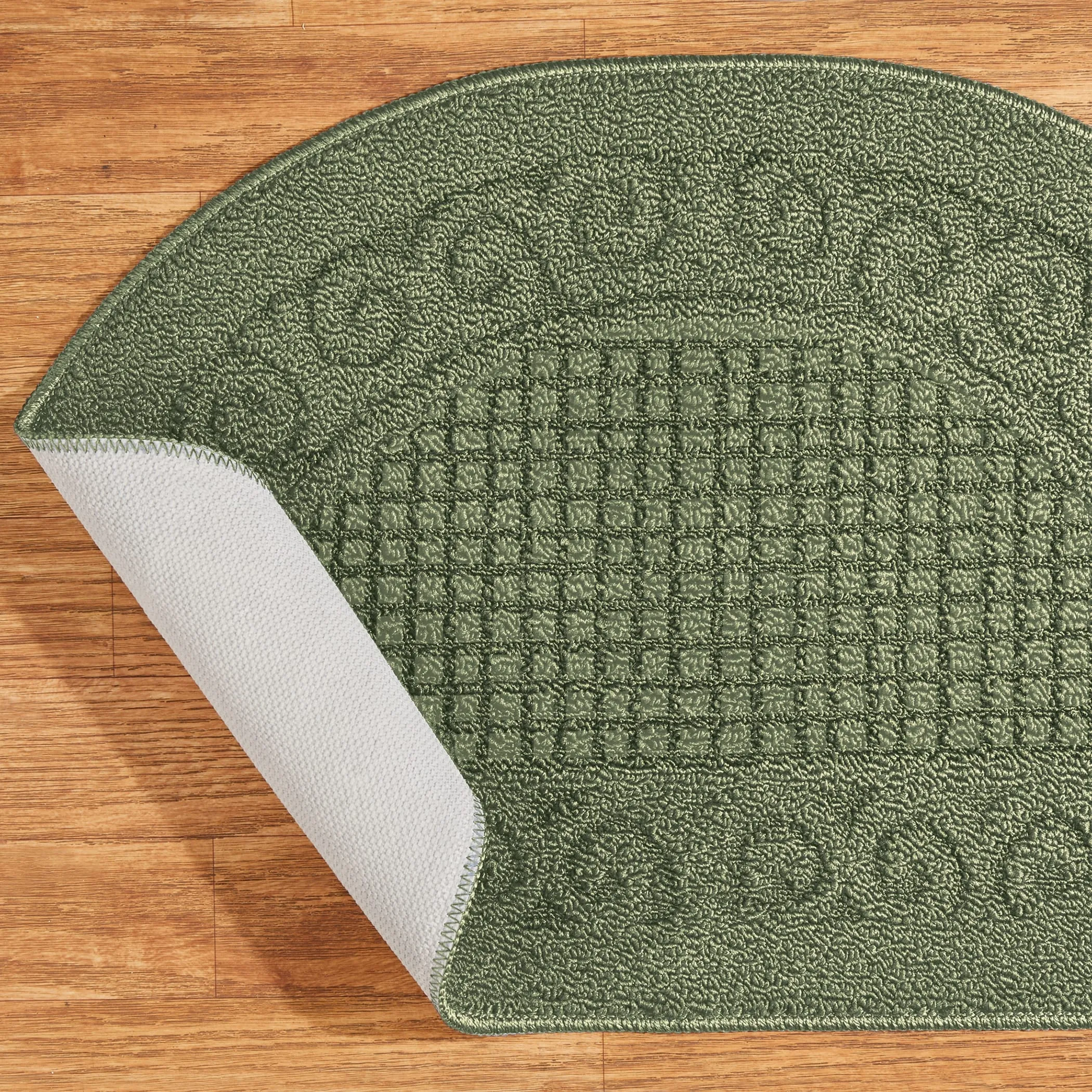 Scroll Border Berber Tufted Skid-Resistant Accent Slice Rug