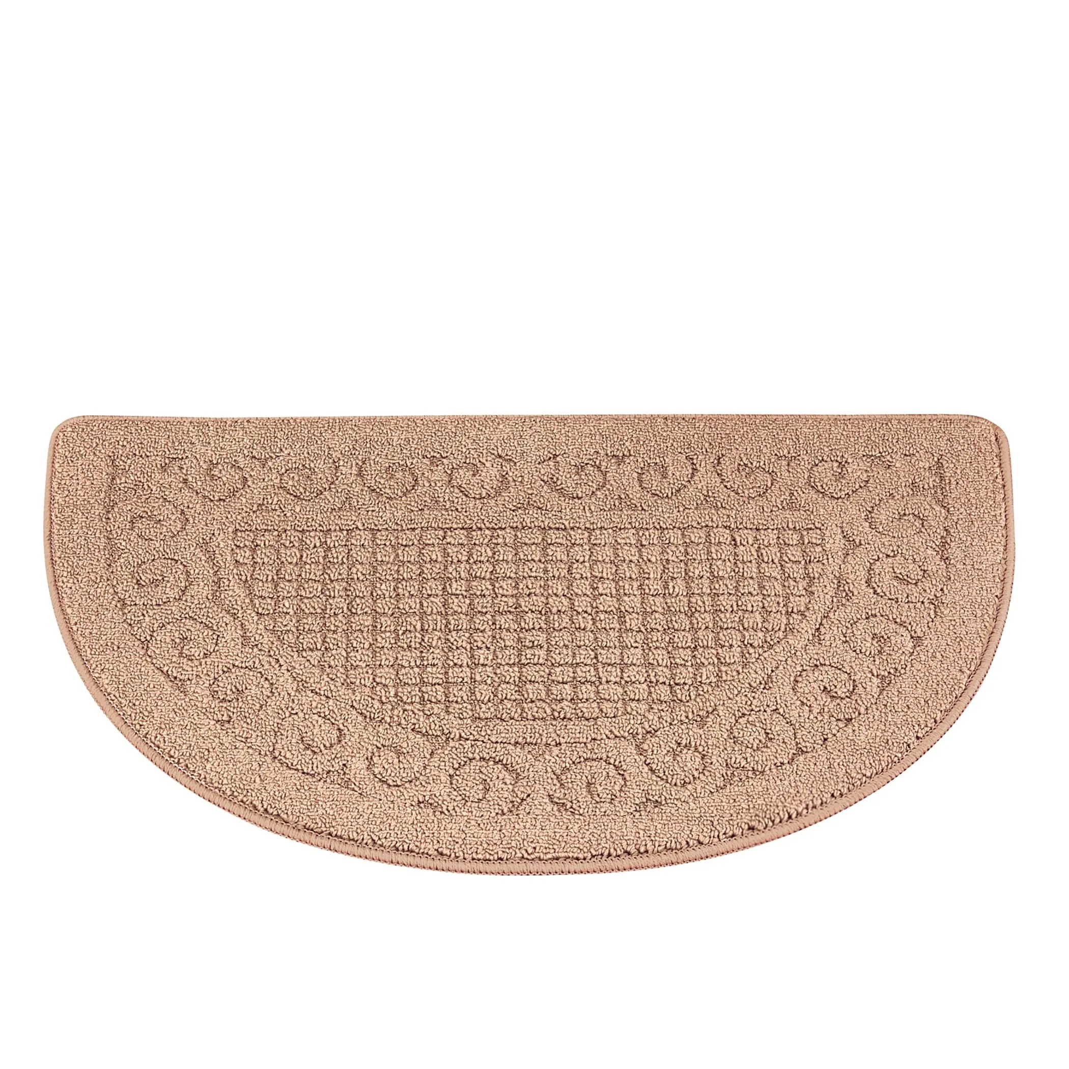 Scroll Border Berber Tufted Skid-Resistant Accent Slice Rug