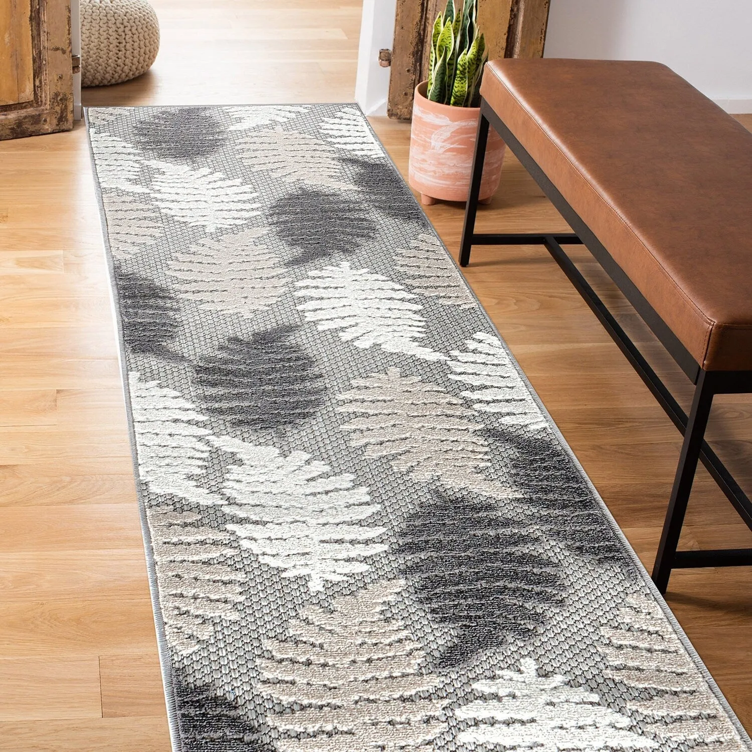 Seville Floral Leaves Indoor/Outdoor Area Rug
