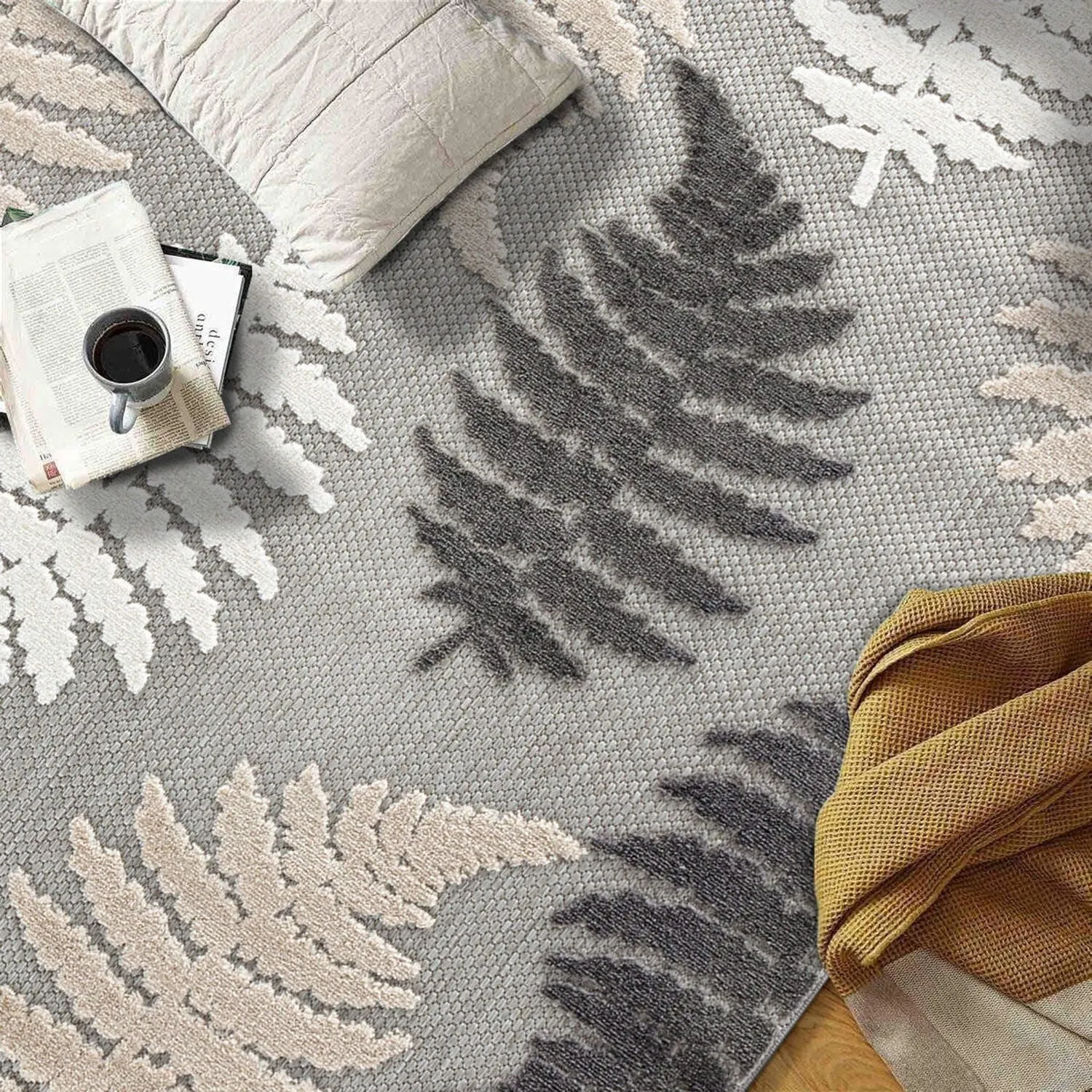 Seville Floral Leaves Indoor/Outdoor Area Rug