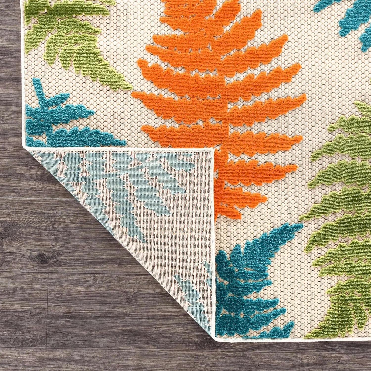 Seville Floral Leaves Indoor/Outdoor Area Rug