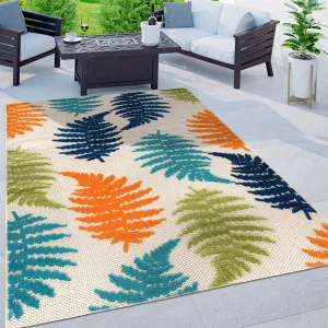 Seville Floral Leaves Indoor/Outdoor Area Rug