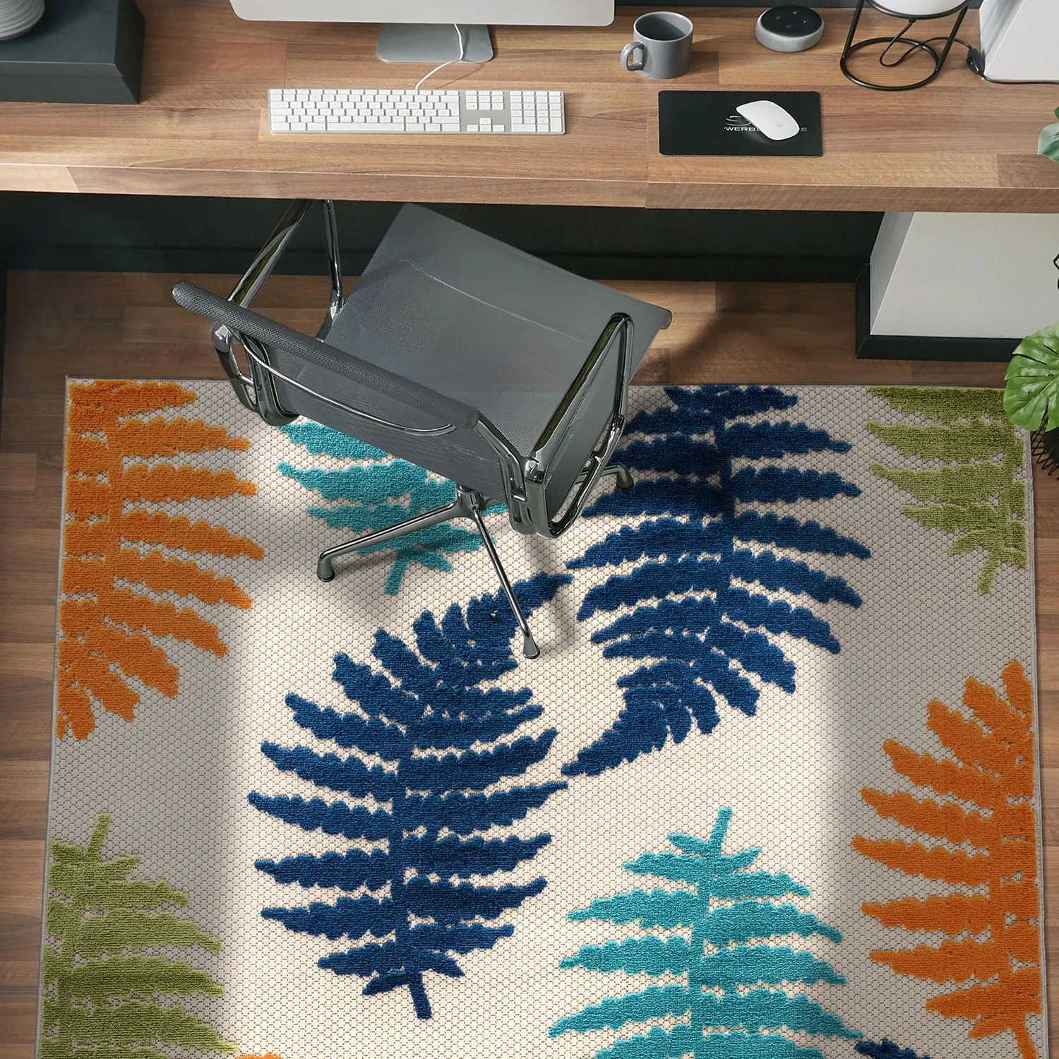 Seville Floral Leaves Indoor/Outdoor Area Rug