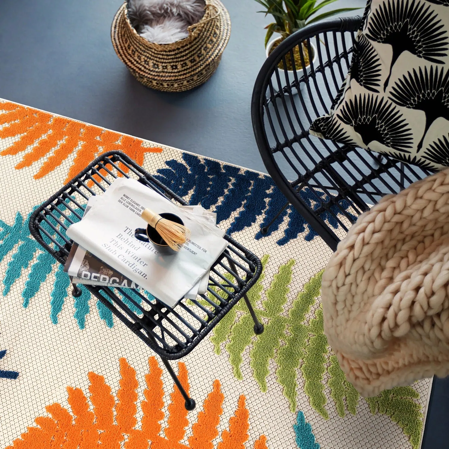 Seville Floral Leaves Indoor/Outdoor Area Rug