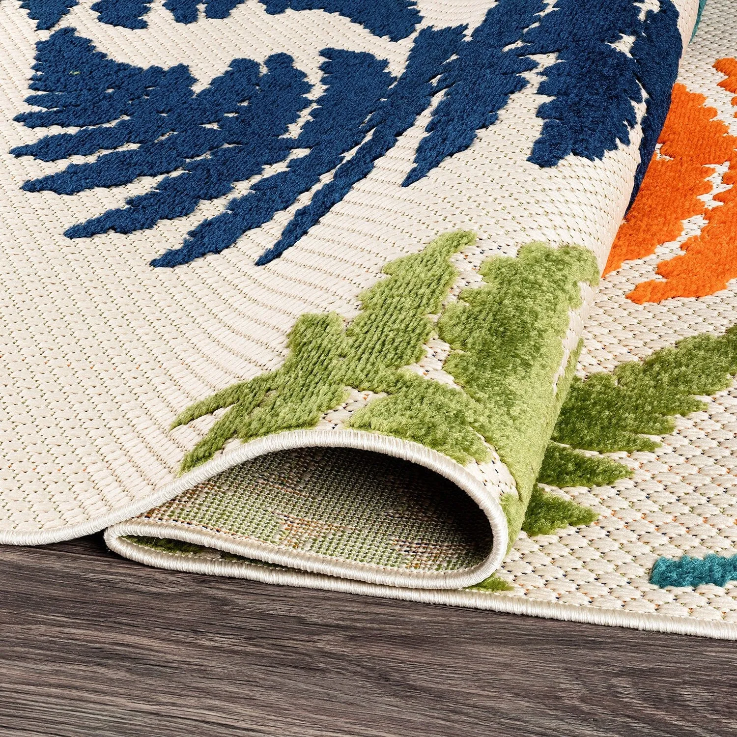 Seville Floral Leaves Indoor/Outdoor Area Rug