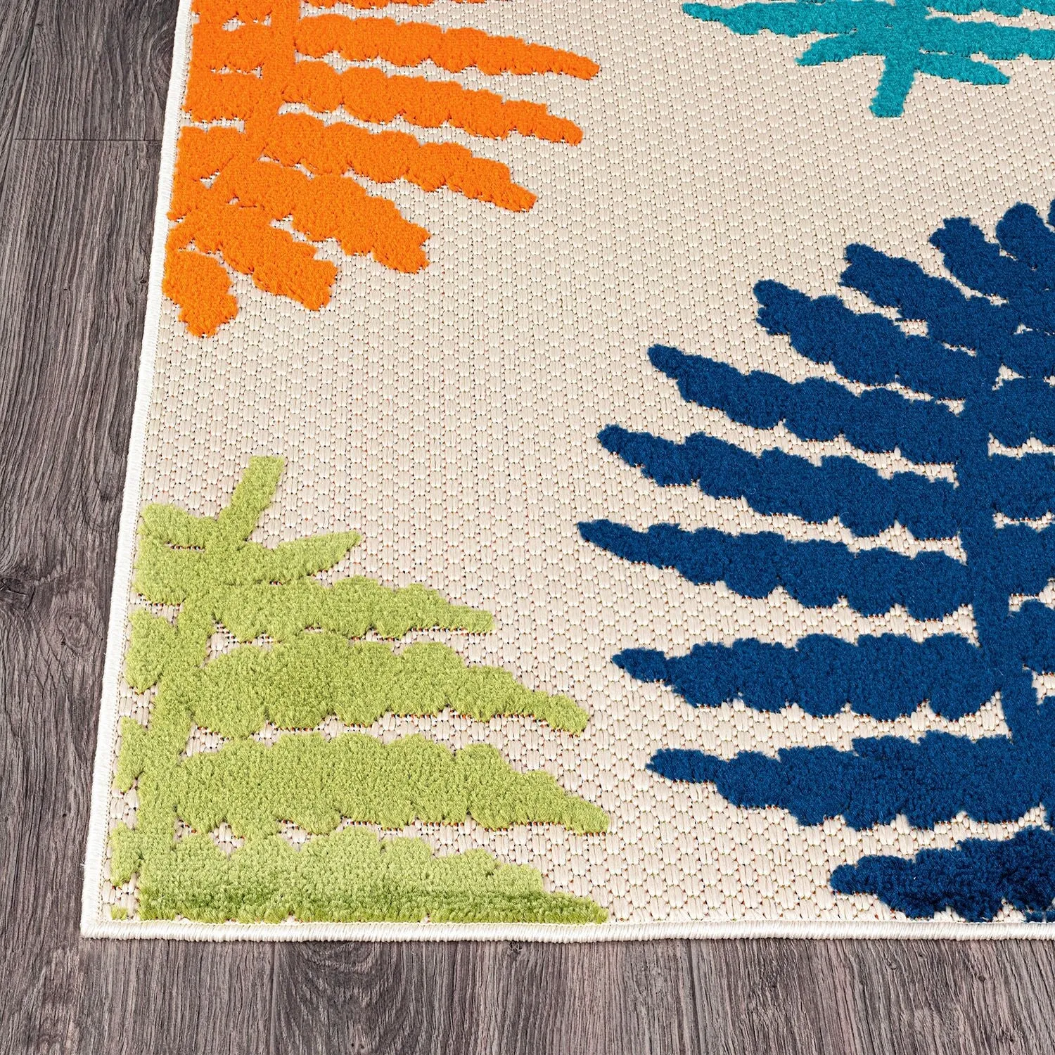 Seville Floral Leaves Indoor/Outdoor Area Rug