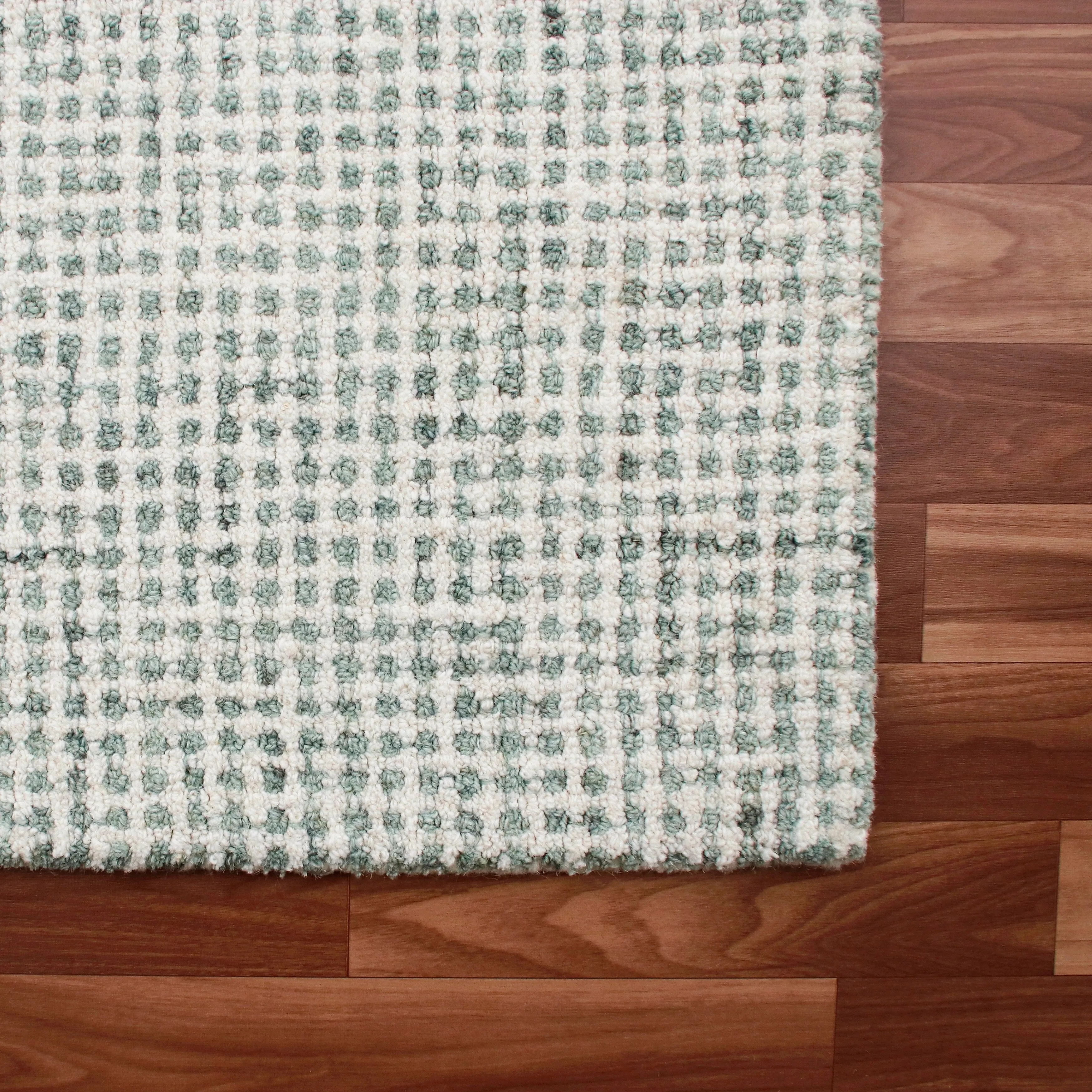 Sevita Hand-Tufted Checkered Geometric Wool Blend Indoor Area Rug