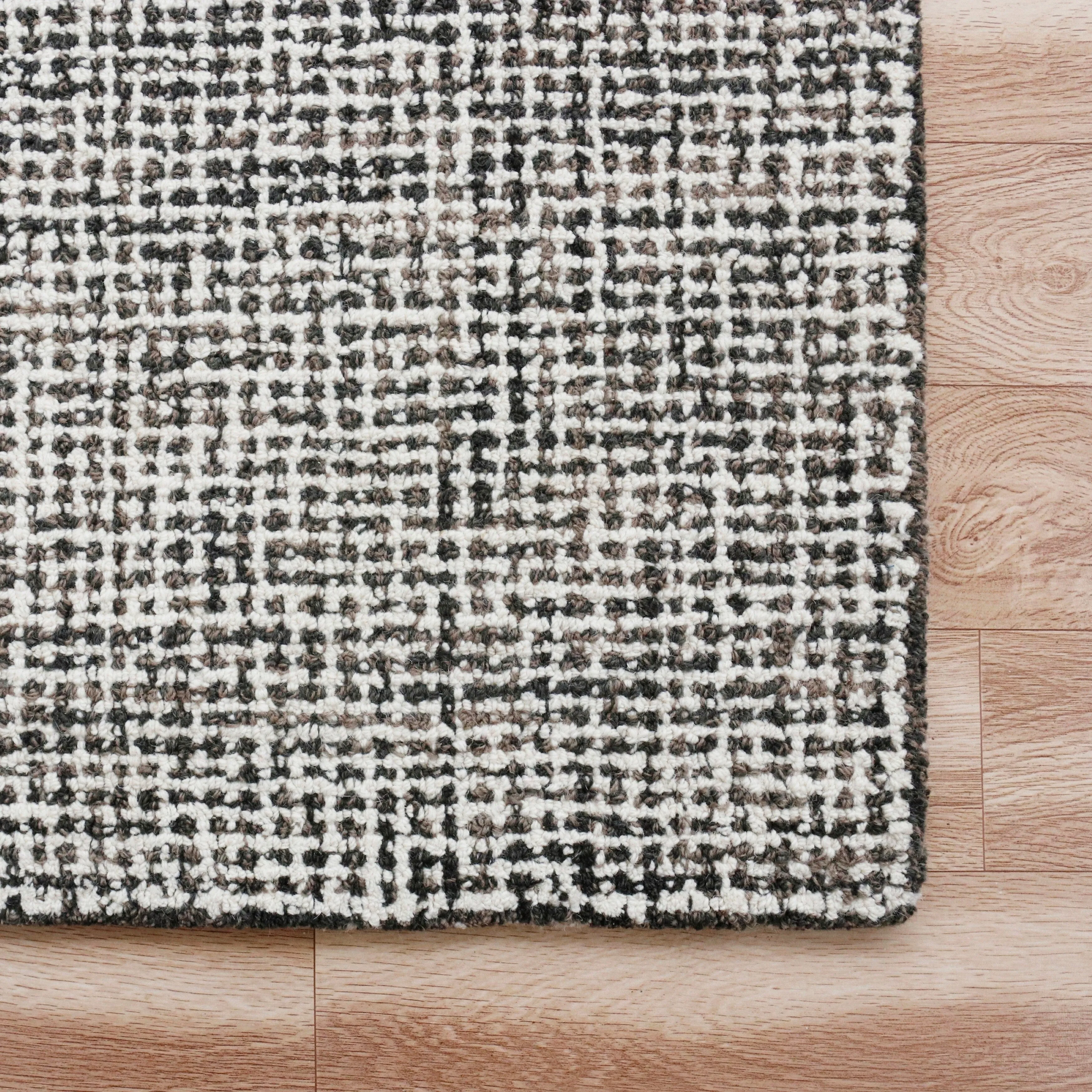 Sevita Hand-Tufted Checkered Geometric Wool Blend Indoor Area Rug