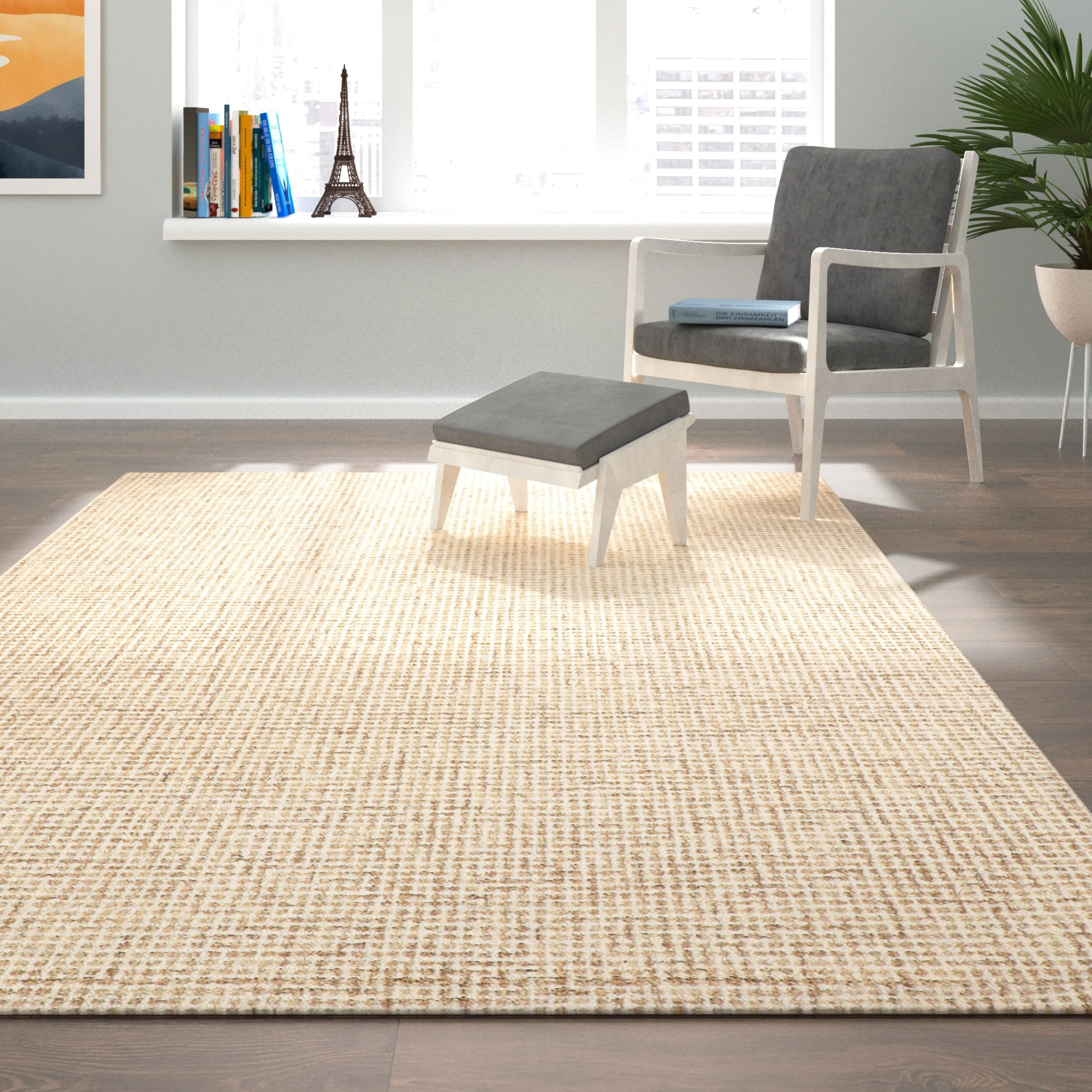 Sevita Hand-Tufted Checkered Geometric Wool Blend Indoor Area Rug