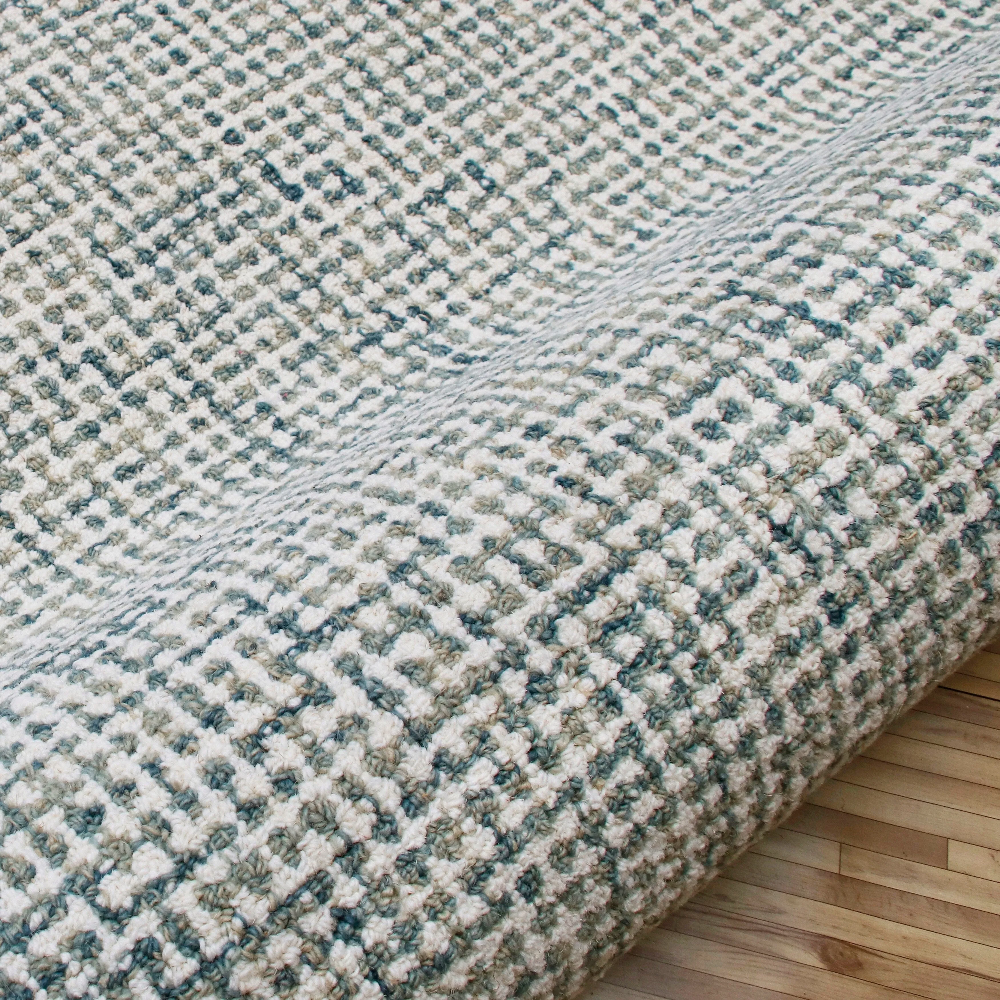 Sevita Hand-Tufted Checkered Geometric Wool Blend Indoor Area Rug