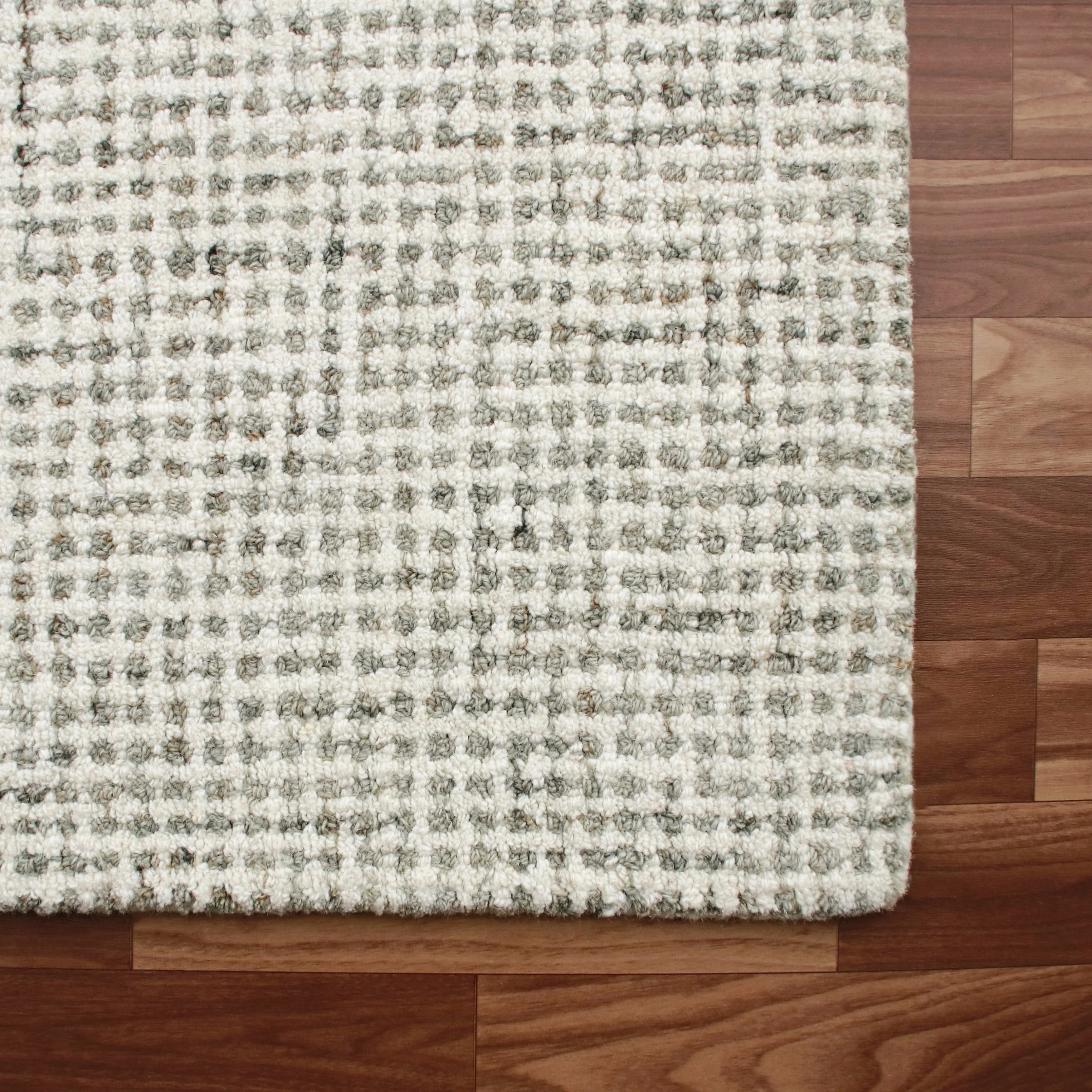 Sevita Hand-Tufted Checkered Geometric Wool Blend Indoor Area Rug