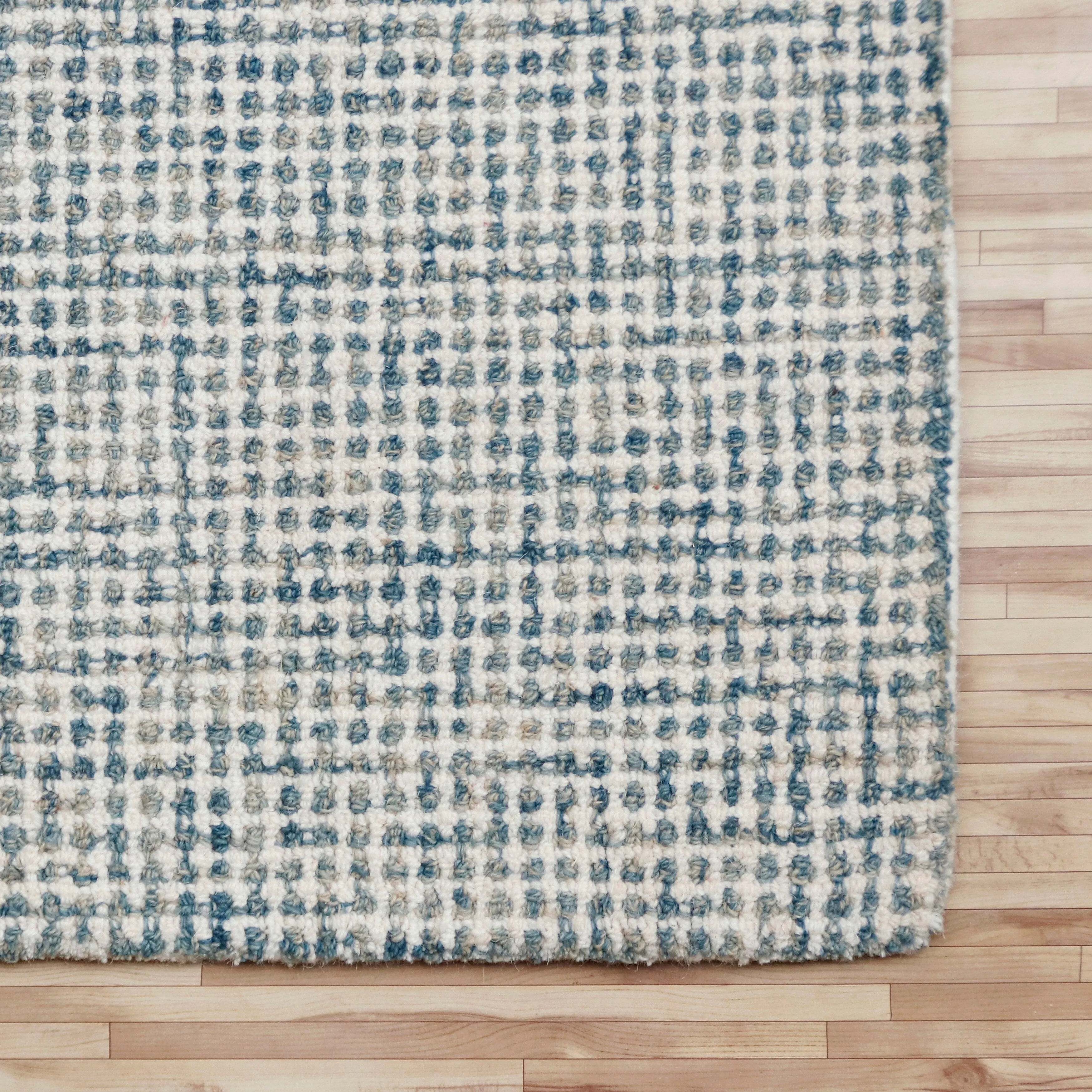 Sevita Hand-Tufted Checkered Geometric Wool Blend Indoor Area Rug