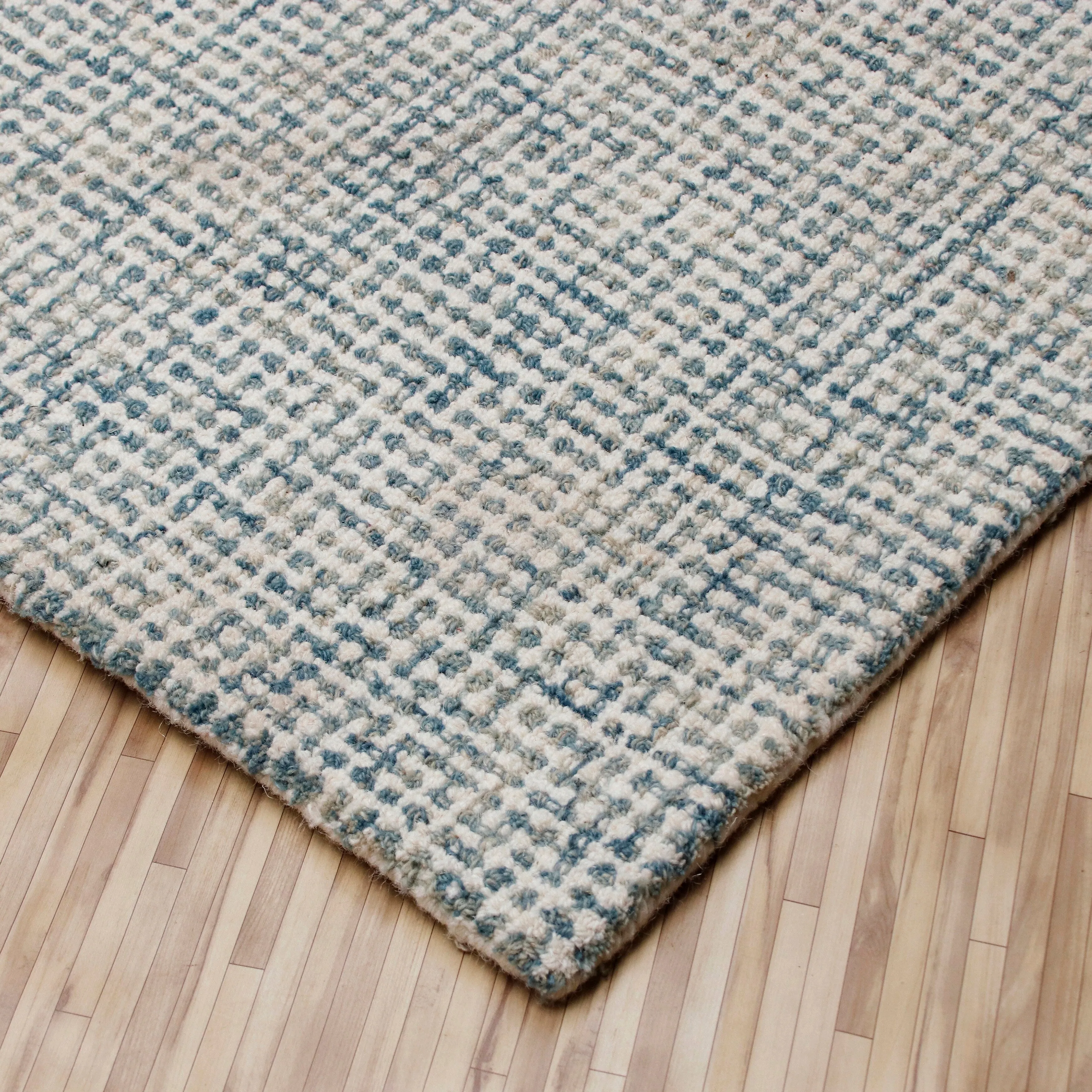 Sevita Hand-Tufted Checkered Geometric Wool Blend Indoor Area Rug