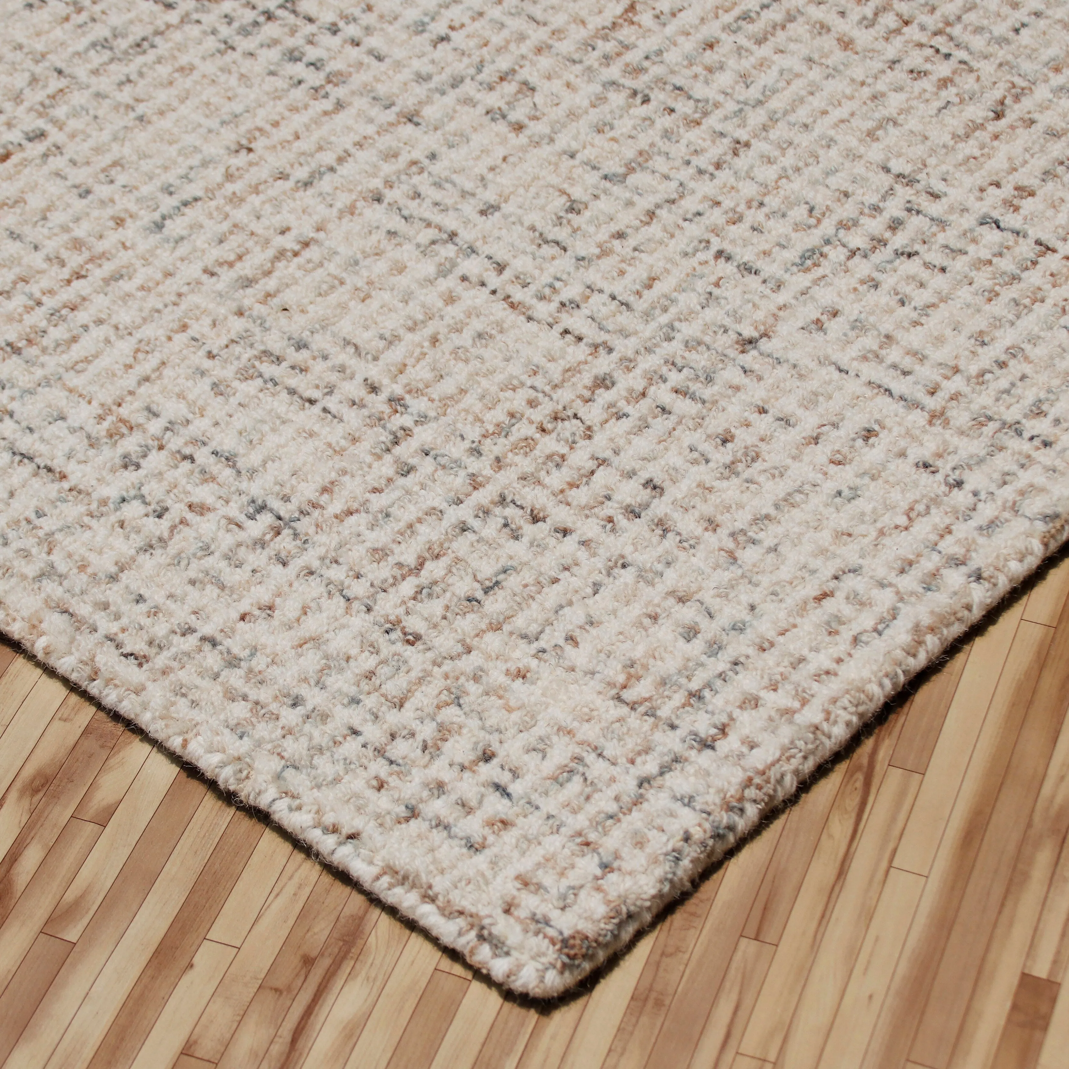 Sevita Hand-Tufted Checkered Geometric Wool Blend Indoor Area Rug
