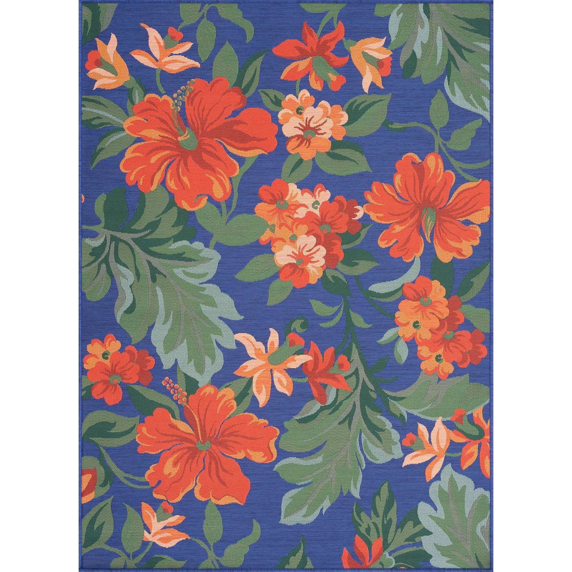 Sizzling Nautical & Coastal Floral & Botanical Indoor/Outdoor Area Rug