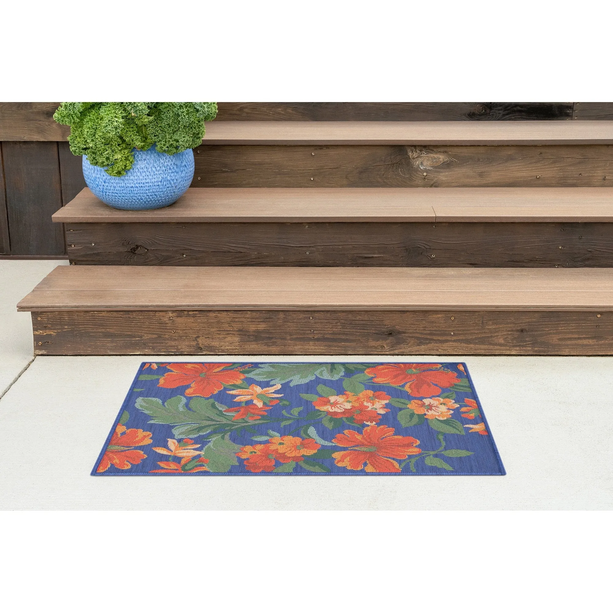 Sizzling Nautical & Coastal Floral & Botanical Indoor/Outdoor Area Rug