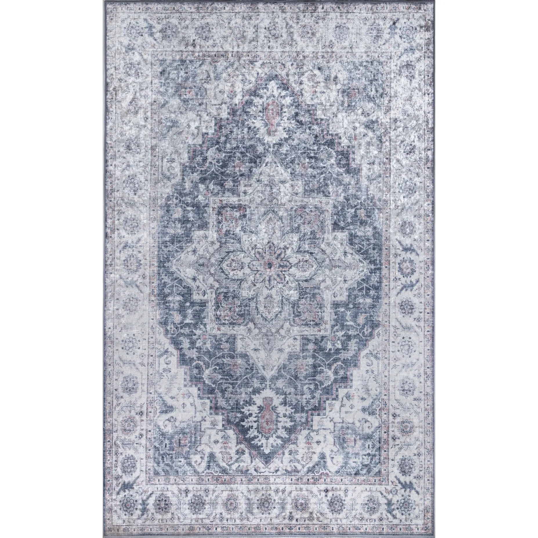 Skyline Decor Blue Karachi Rugs in Rectangle Shape - Big