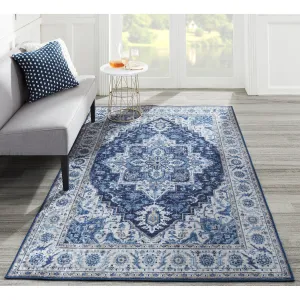 Skyline Decor Blue Karachi Rugs in Rectangle Shape - Big