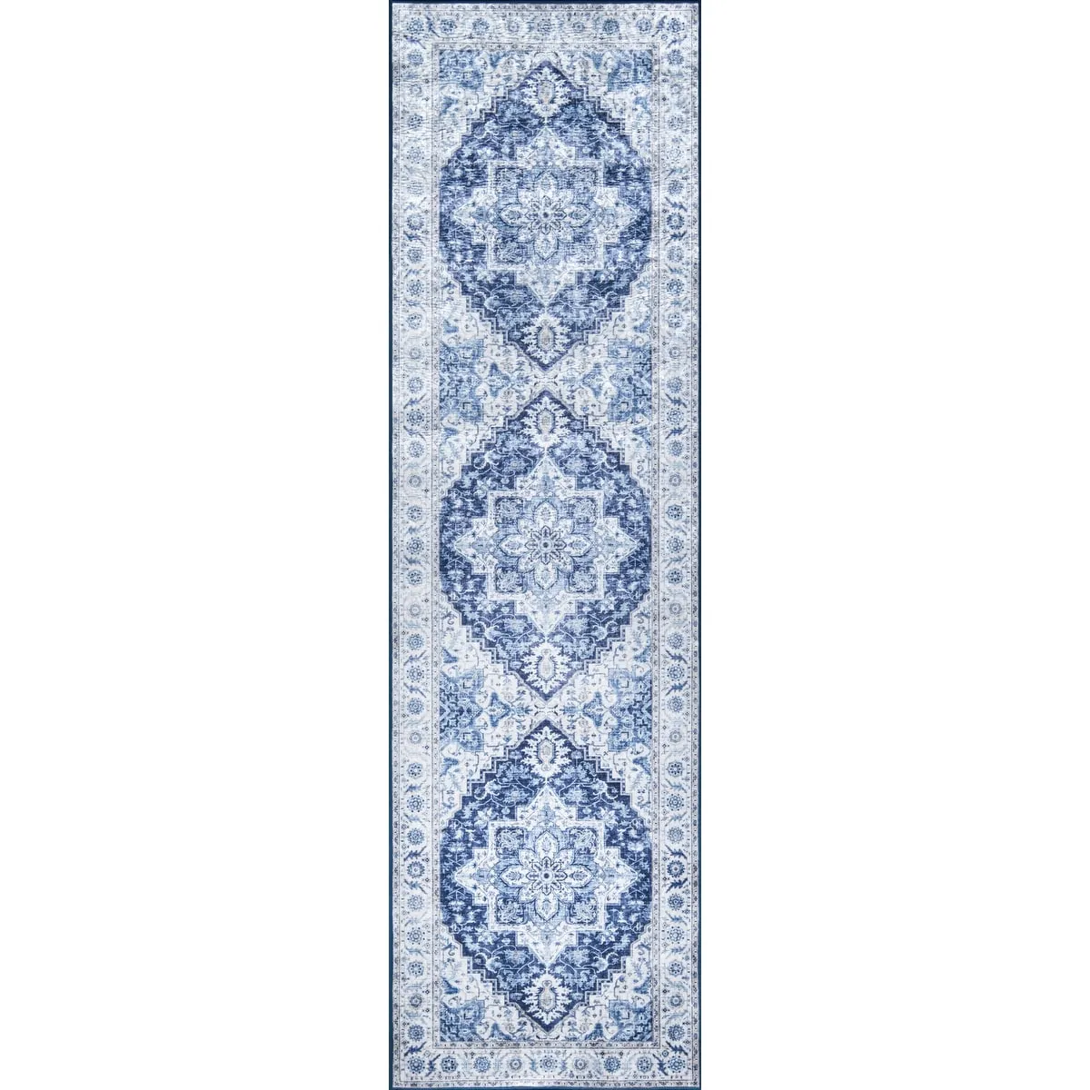 Skyline Decor Blue Karachi Rugs in Rectangle Shape - Big