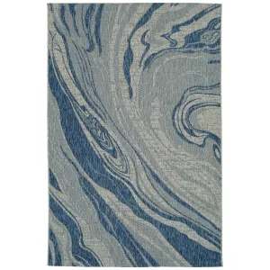 Soleri Navy Machine-Made Indoor/Outdoor Flatweave Area Rug