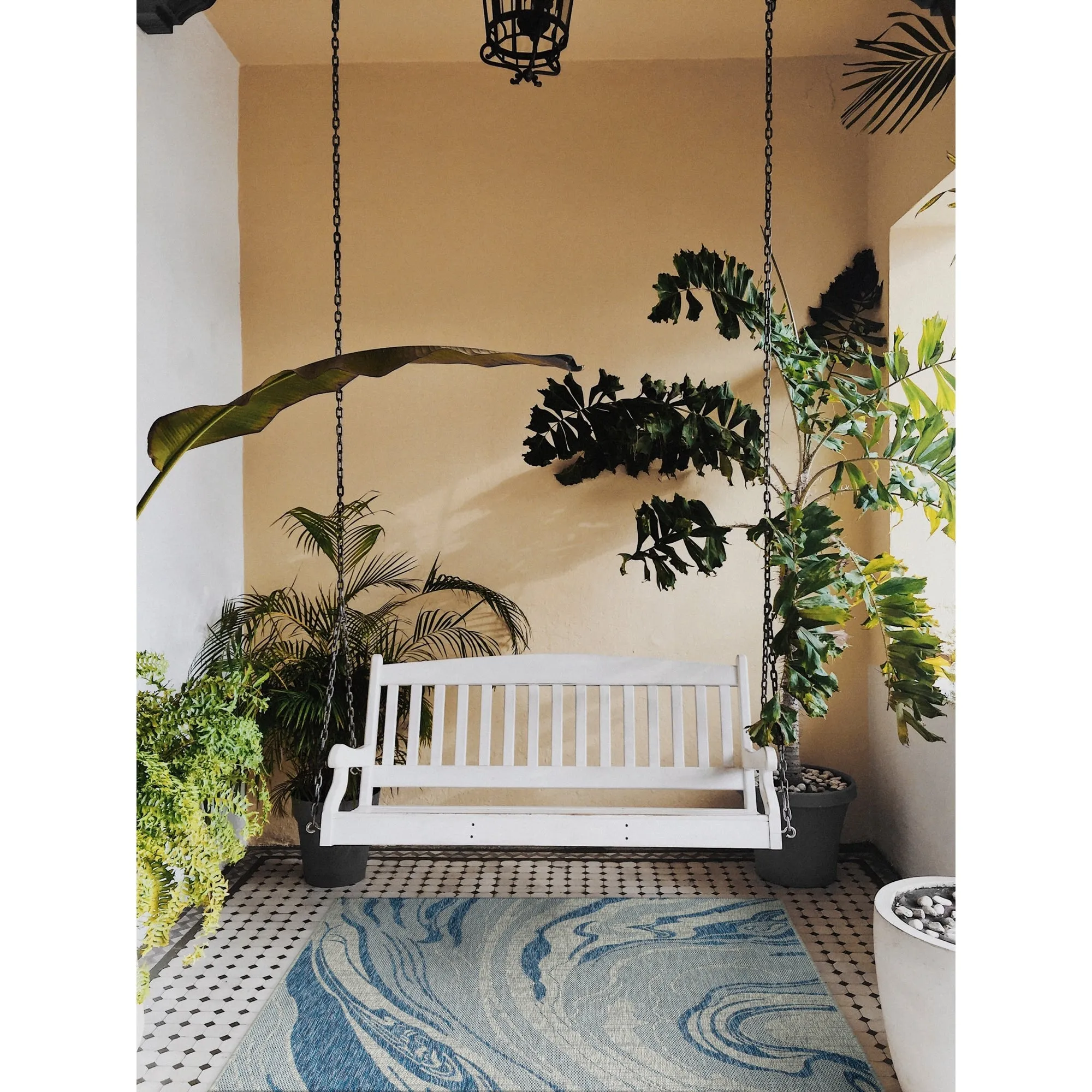 Soleri Navy Machine-Made Indoor/Outdoor Flatweave Area Rug