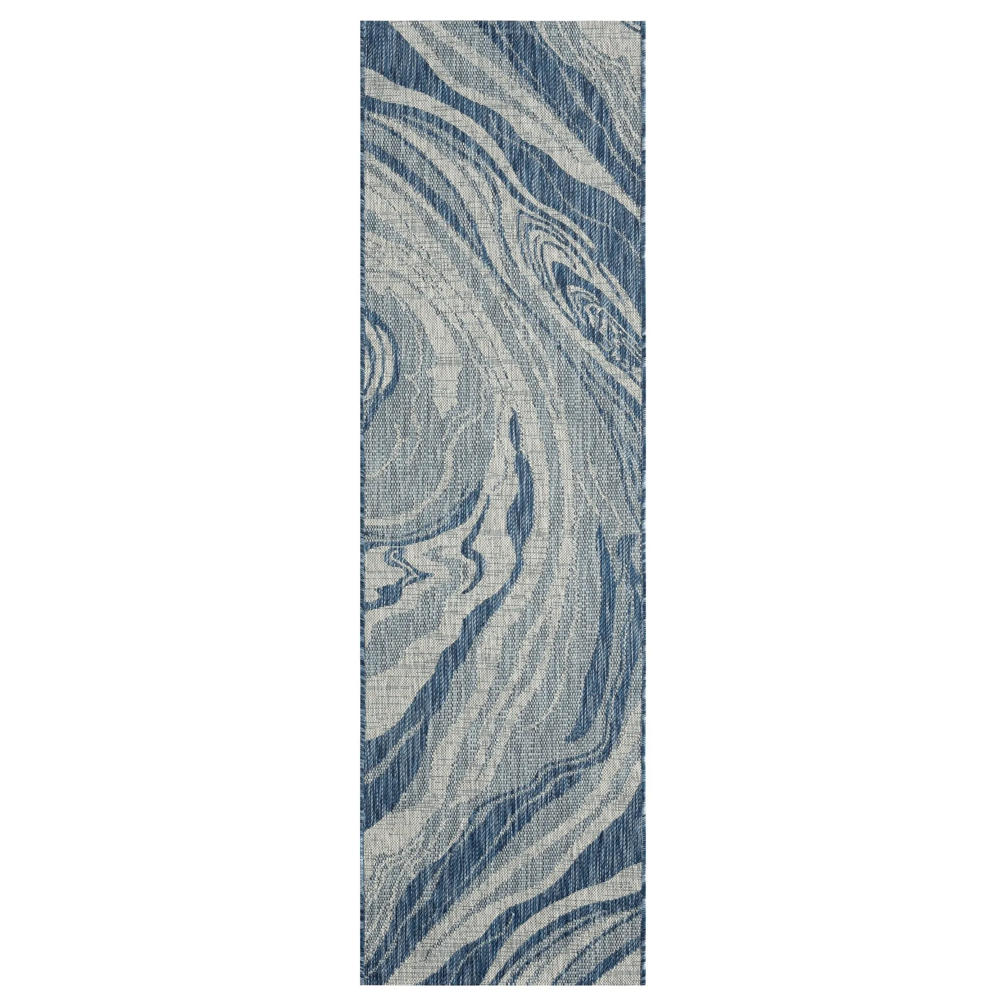 Soleri Navy Machine-Made Indoor/Outdoor Flatweave Area Rug
